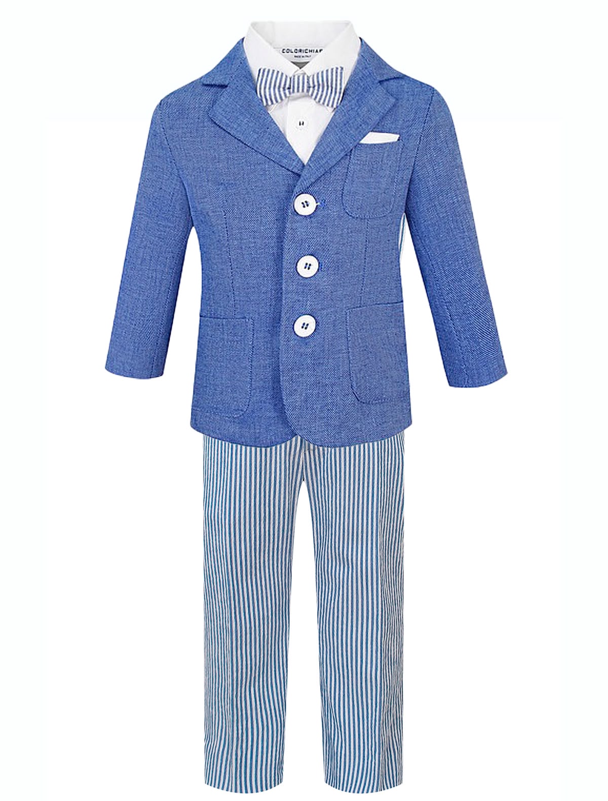 Костюм из 4 изд. с ярким голубым пиджаком