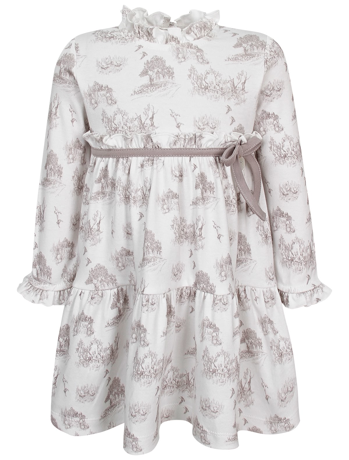 Хлопковое платье с воротником-стойкой