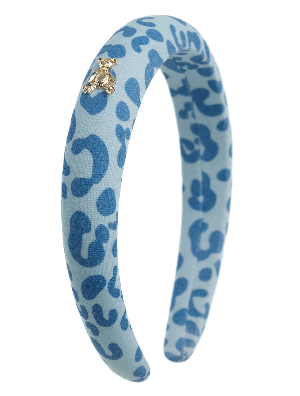 Голубой ободок с леопардовым принтом