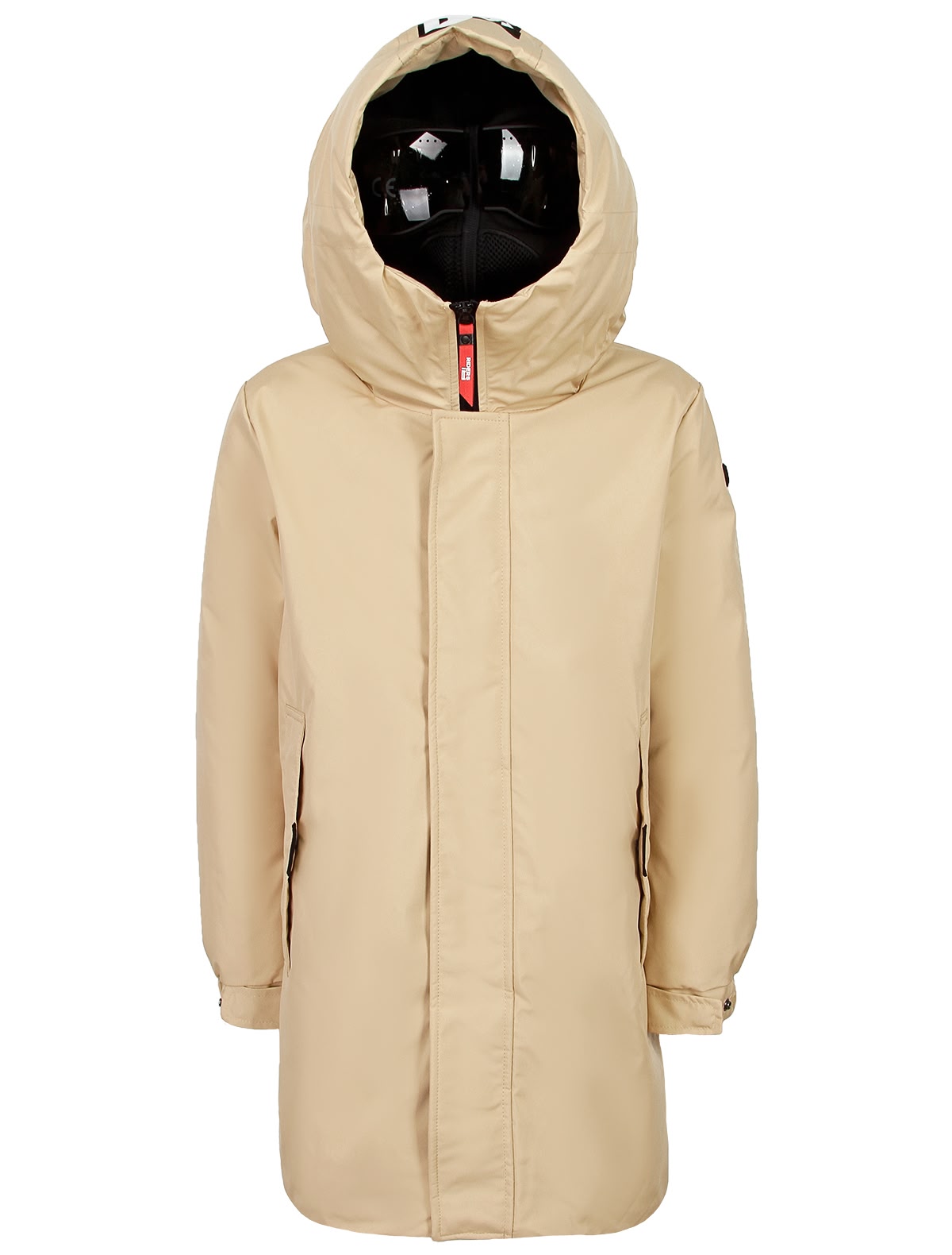 Бежевое пальто с подкладкой из нейлона