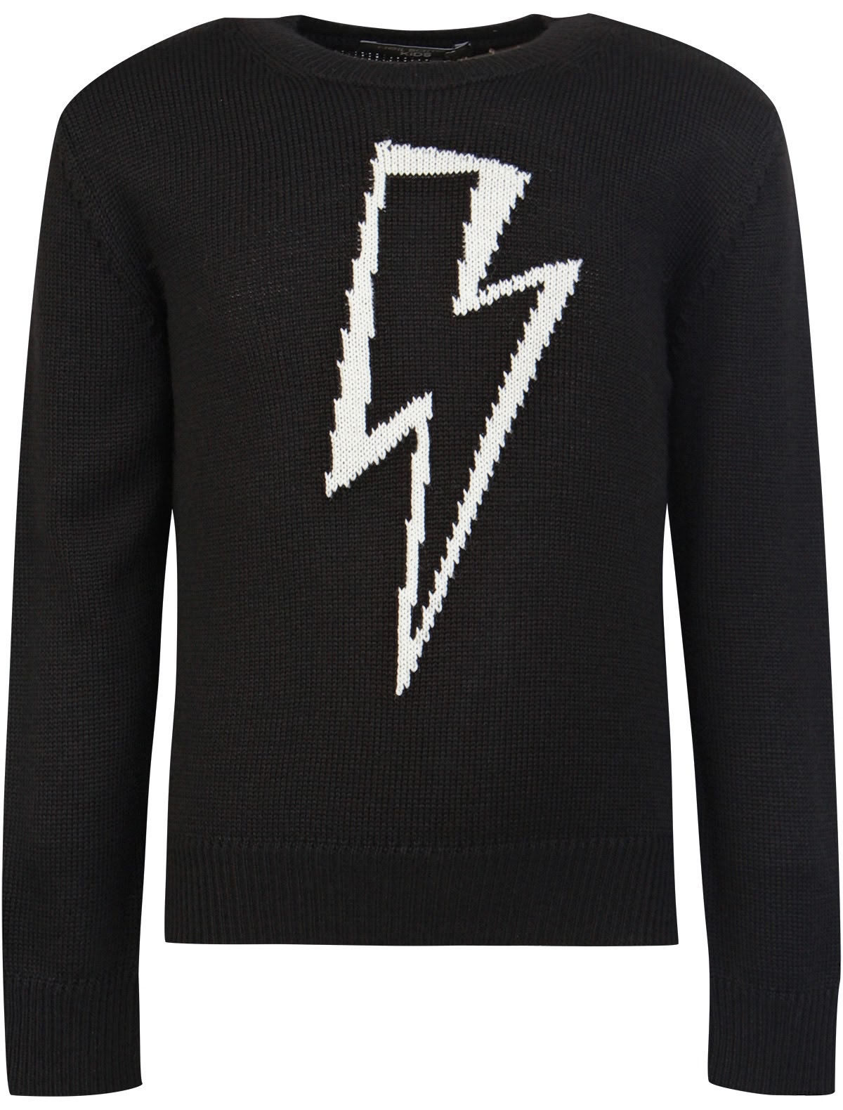 Черный джемпер с принтом молния