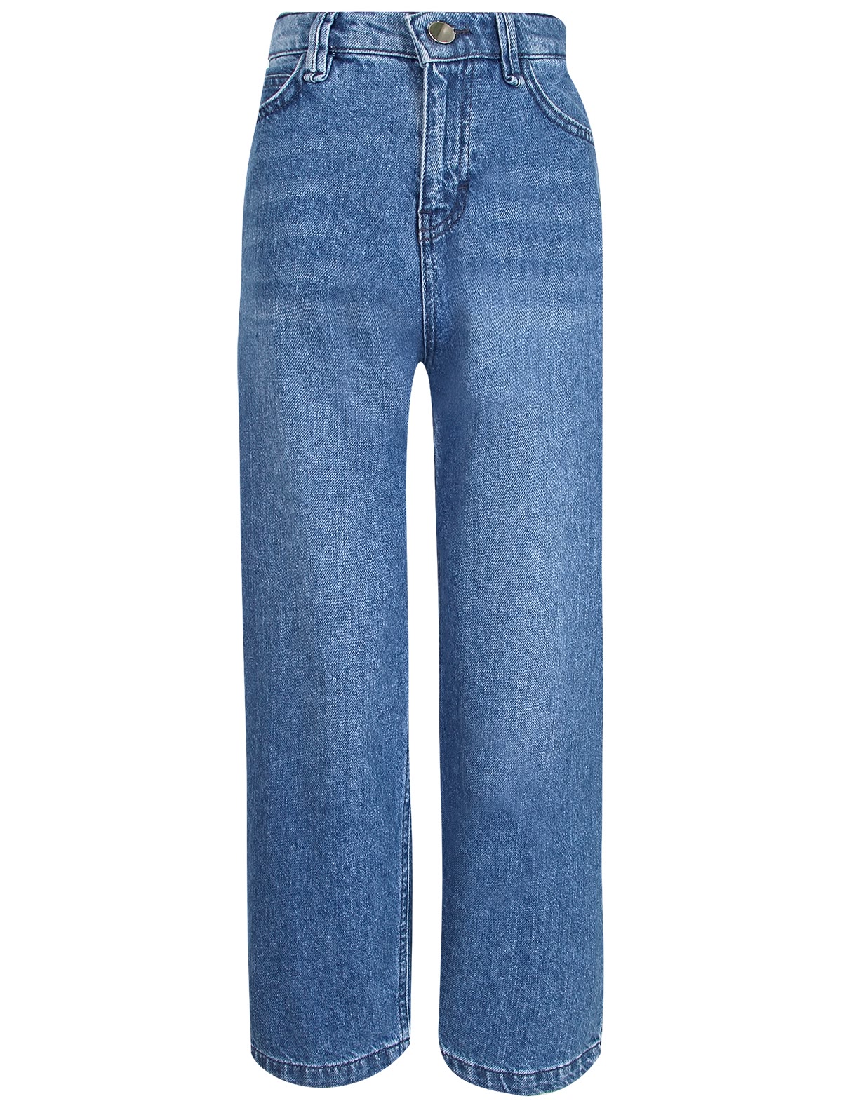 Широкие синие джинсы