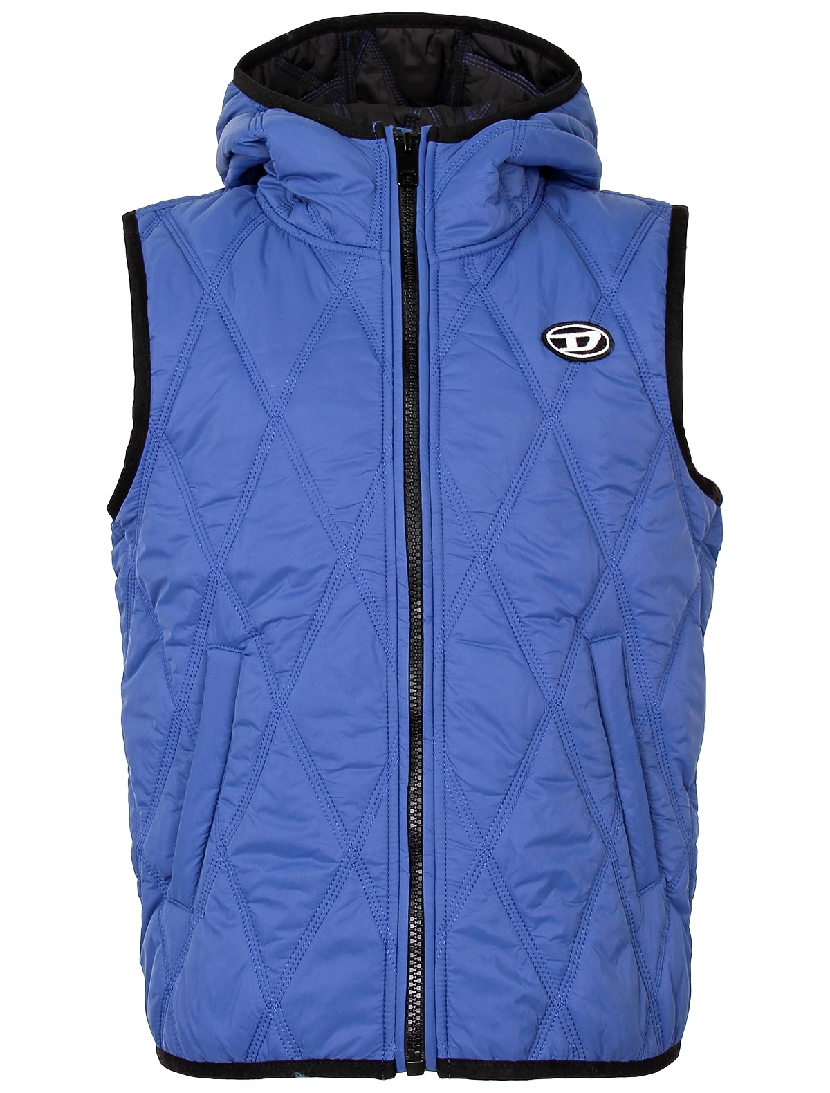 Синий утепленный жилет