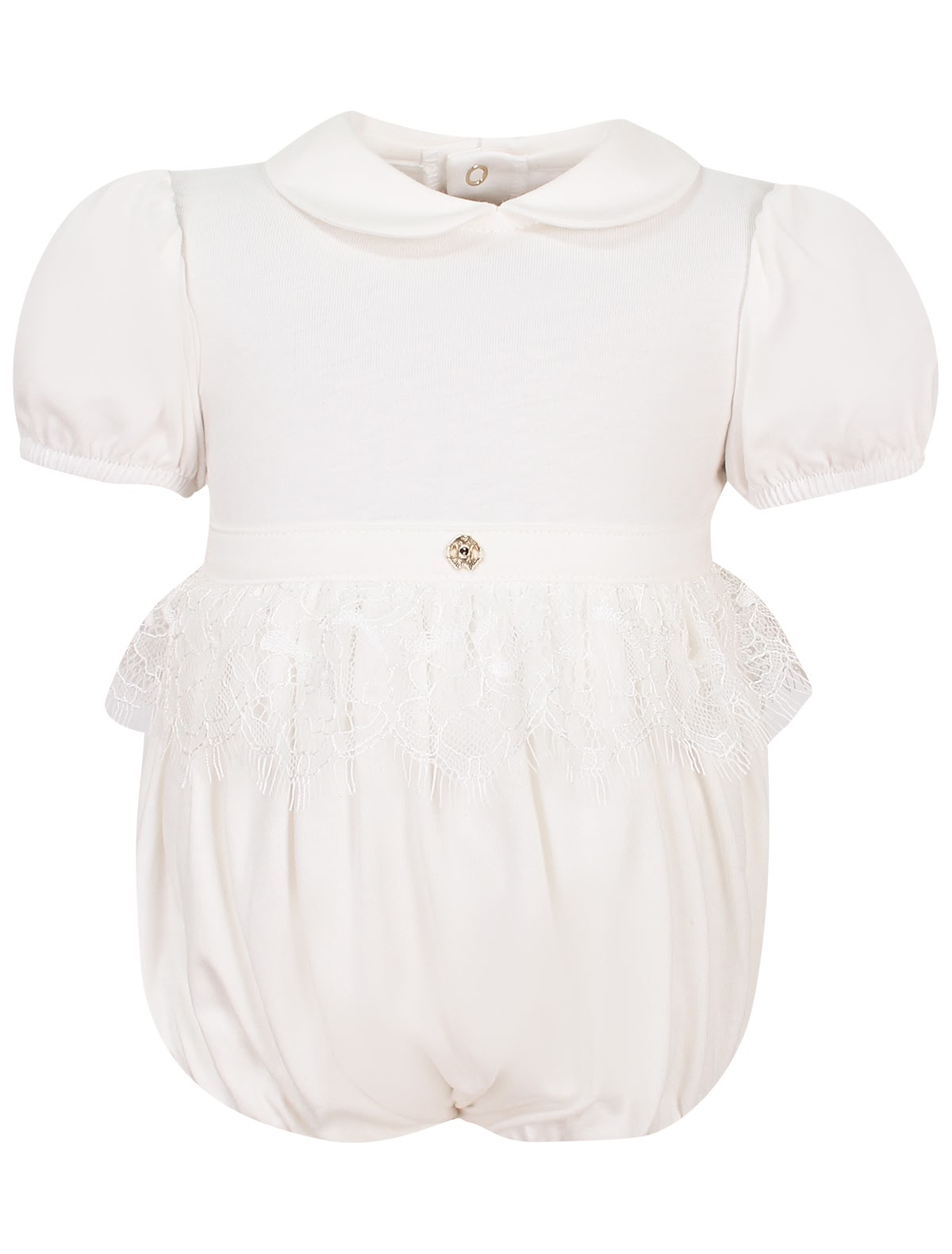 Белый комбинезон с кружевом