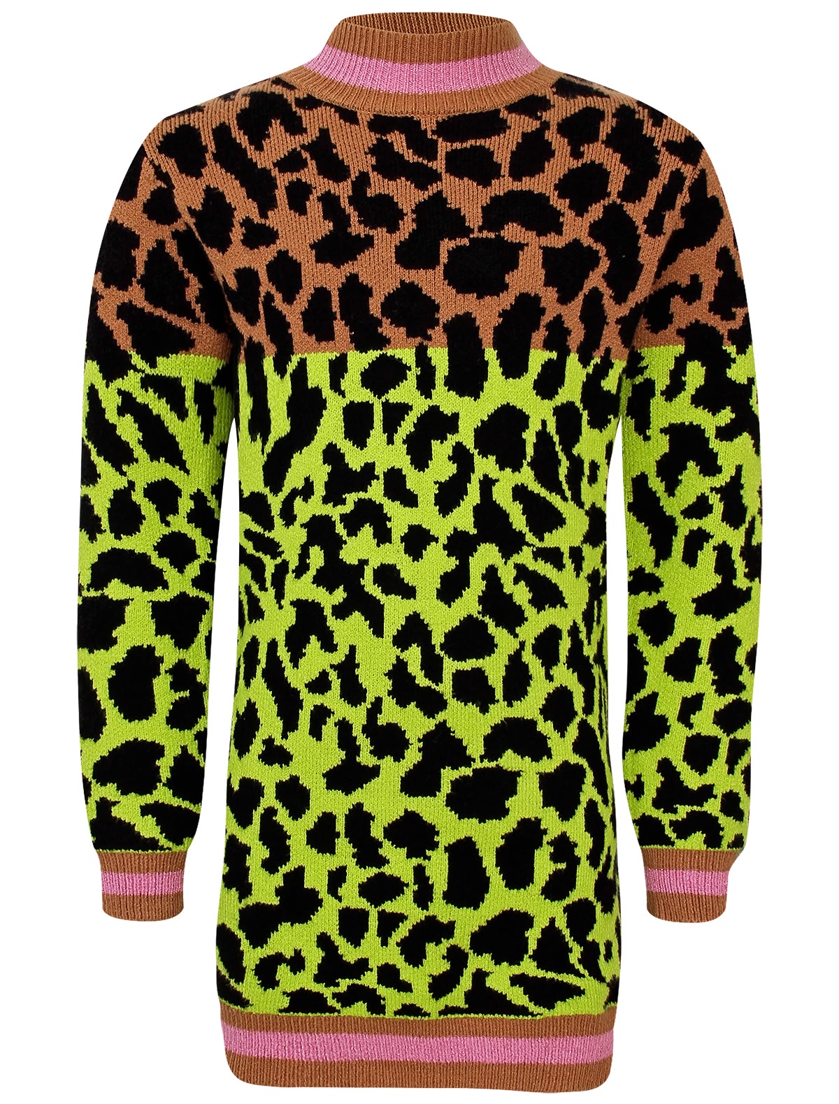 Платье-свитер с леопардовым принтом