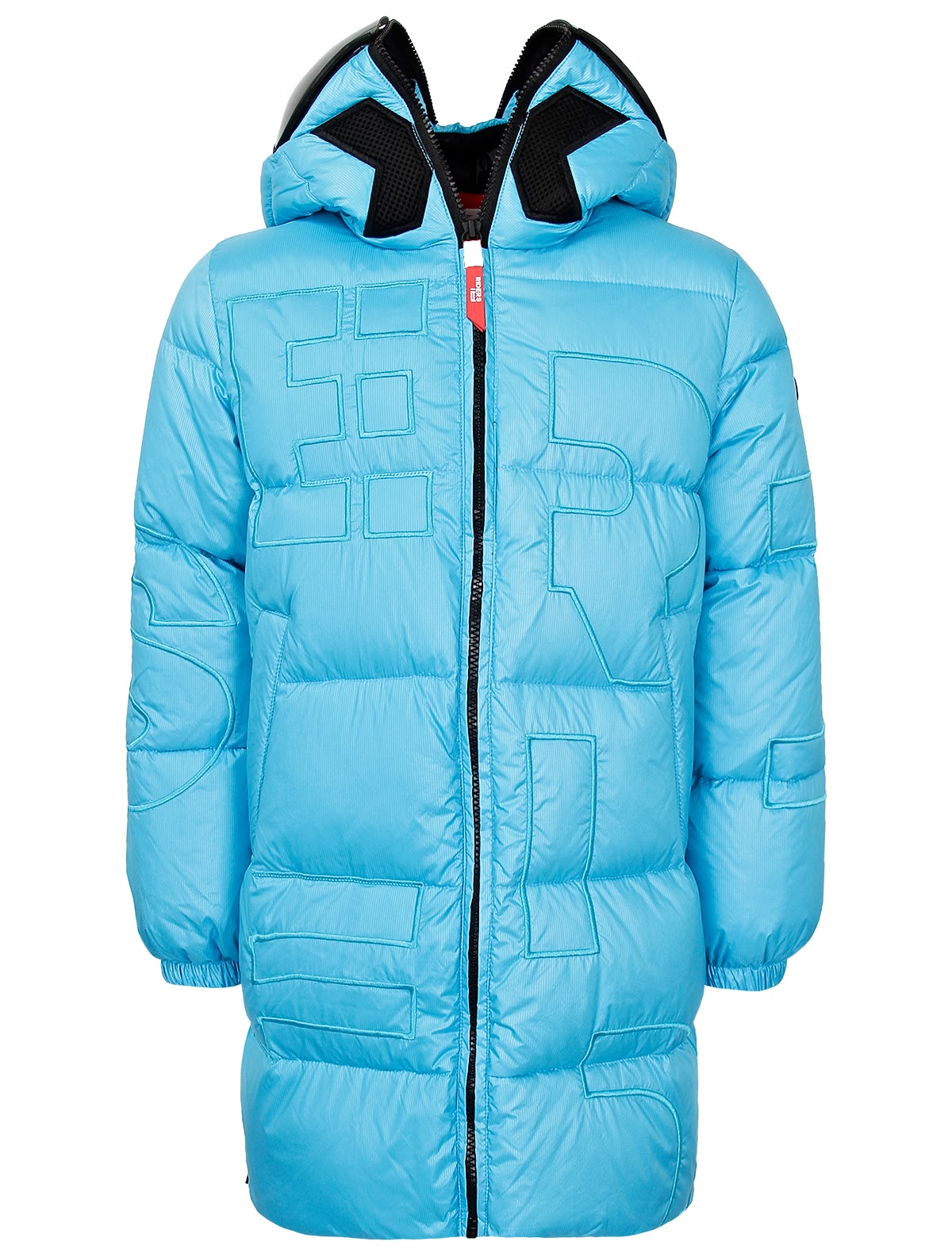 Голубая пуховая куртка