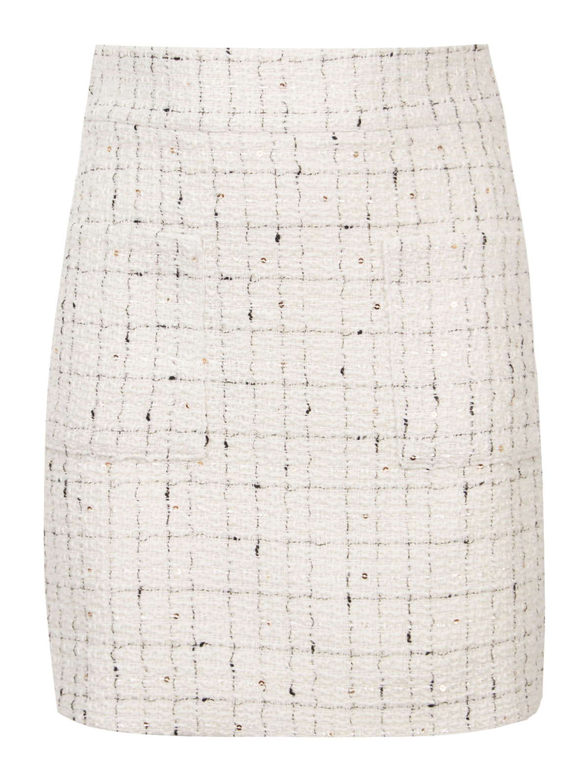 Кремовая твидовая юбка
