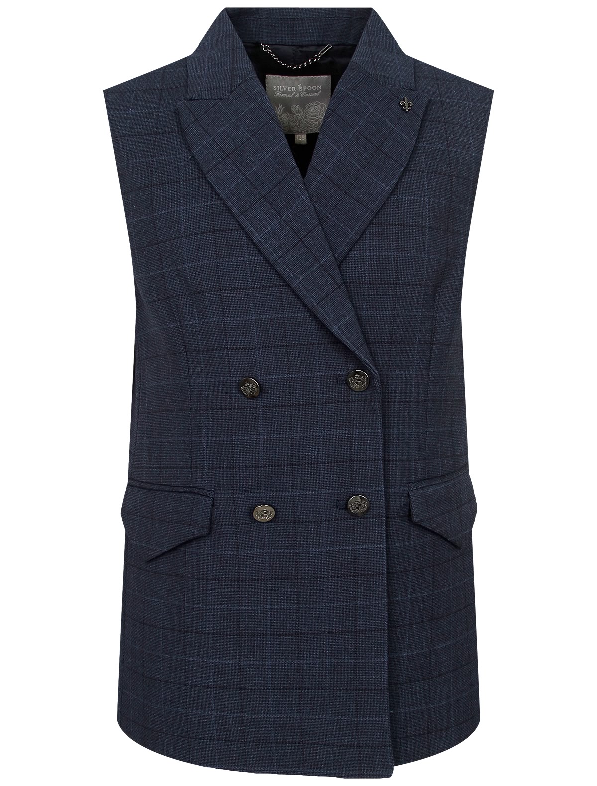 Удлиненный жилет в клетку