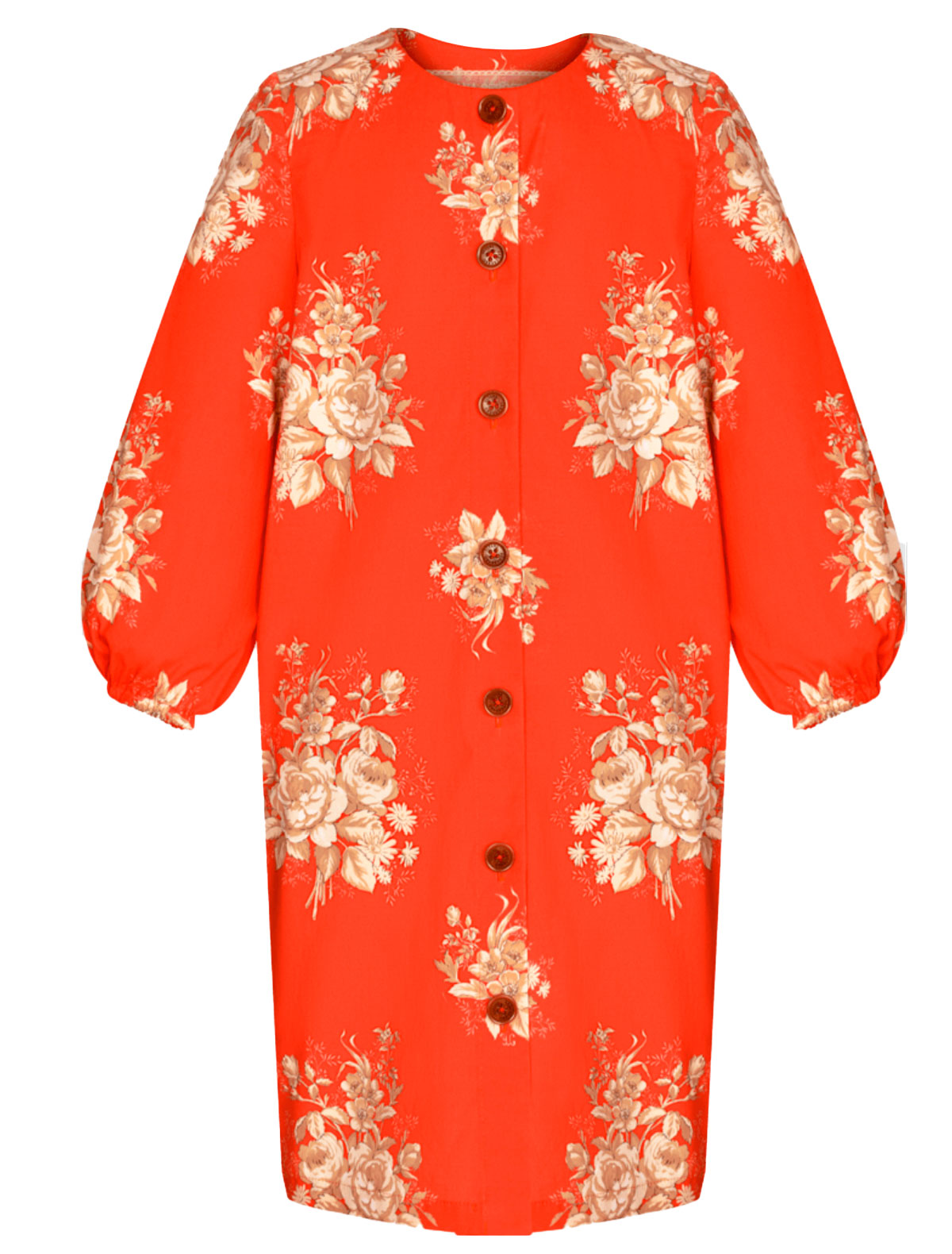 Алое платье с цветочным принтом