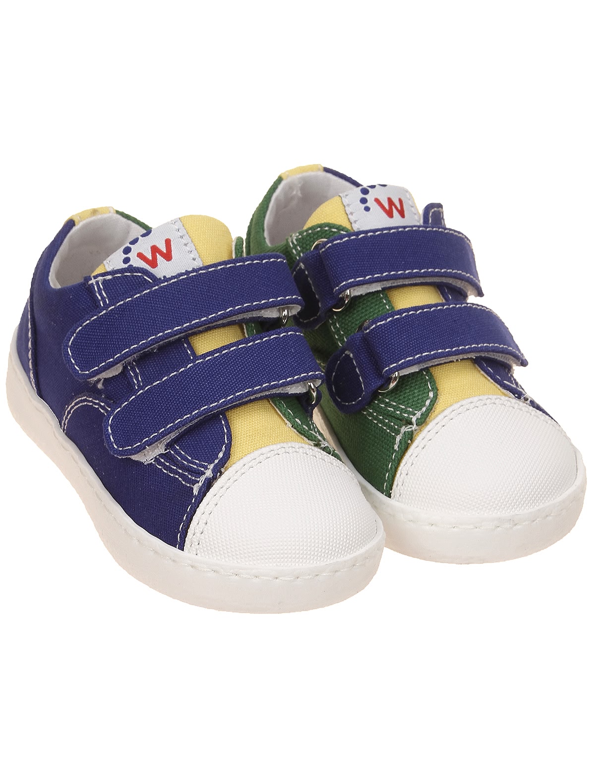 Разноцветные текстильные кеды на липучках