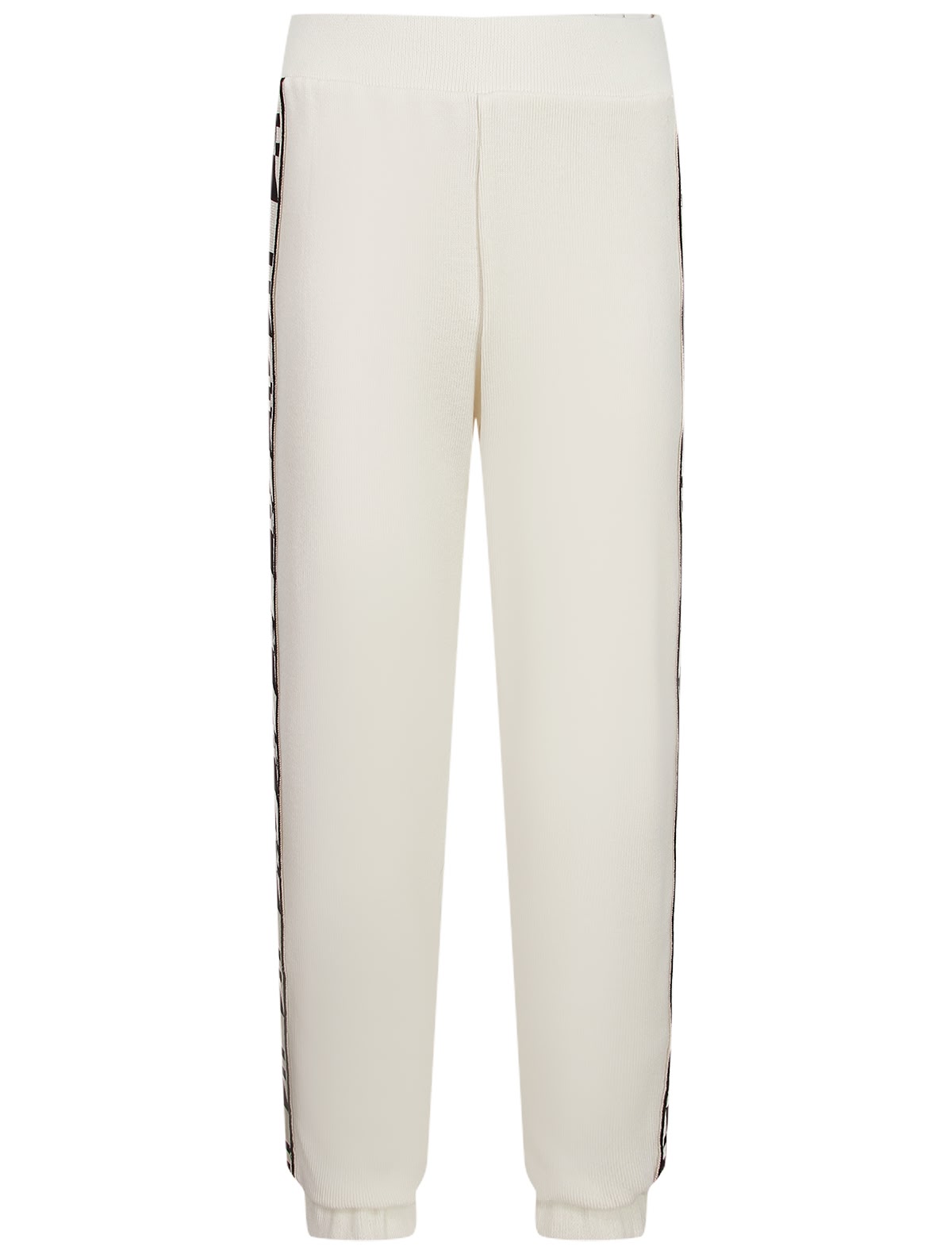 Кремовые спортивные брюки с лампасами