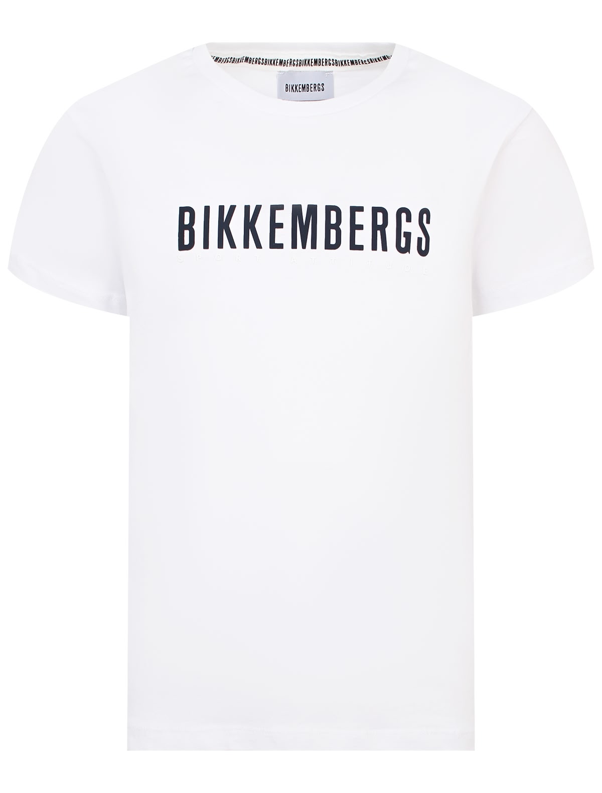 Белая хлопковая футболка с лого