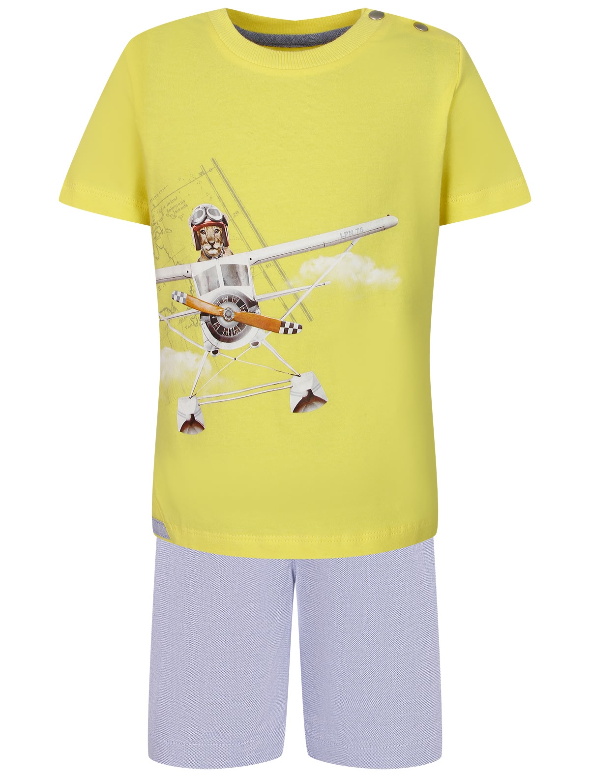 Комплект из шорт и футболки с принтом