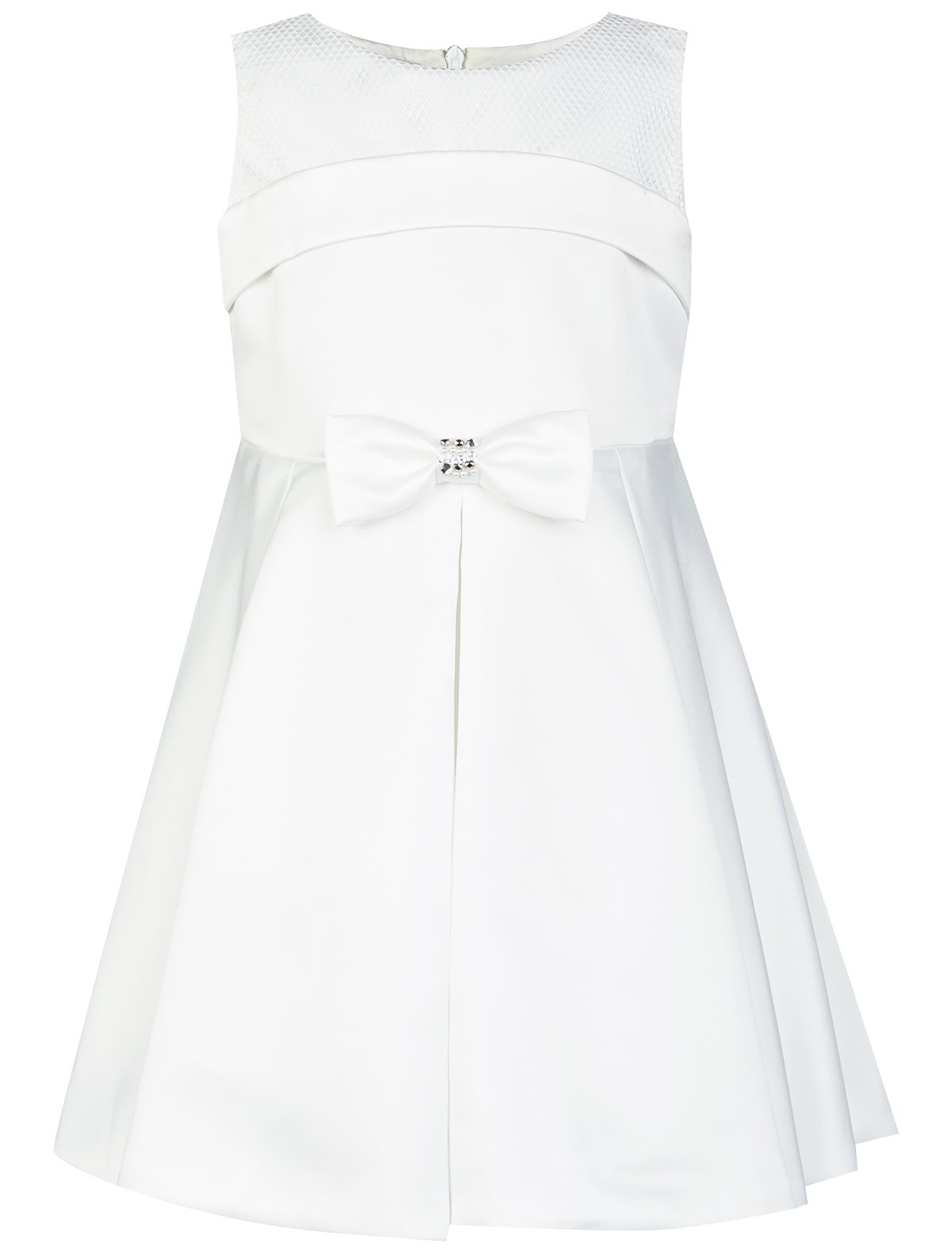 белое Платье с бантом на талии