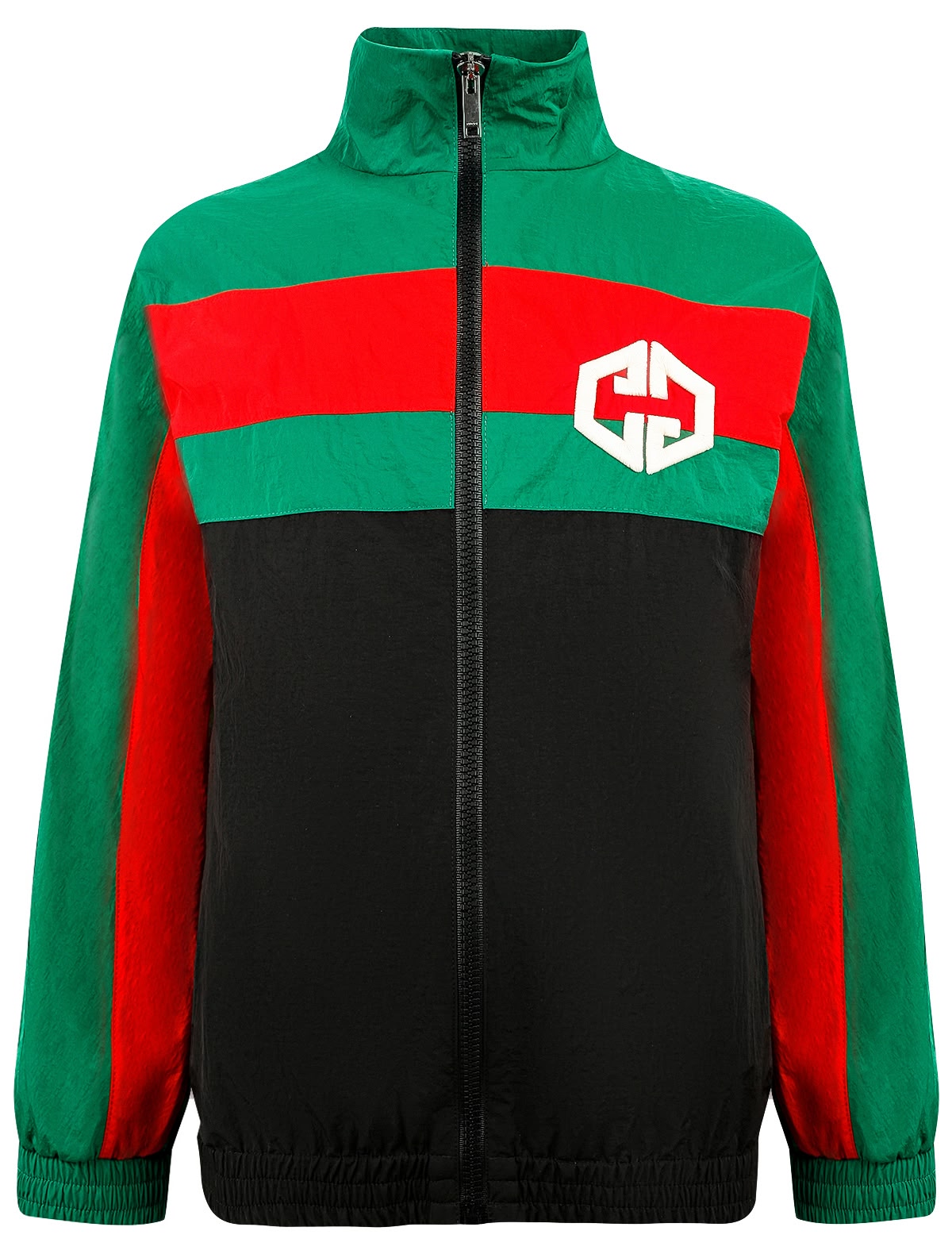 Разноцветная ветровка с вышивкой GG