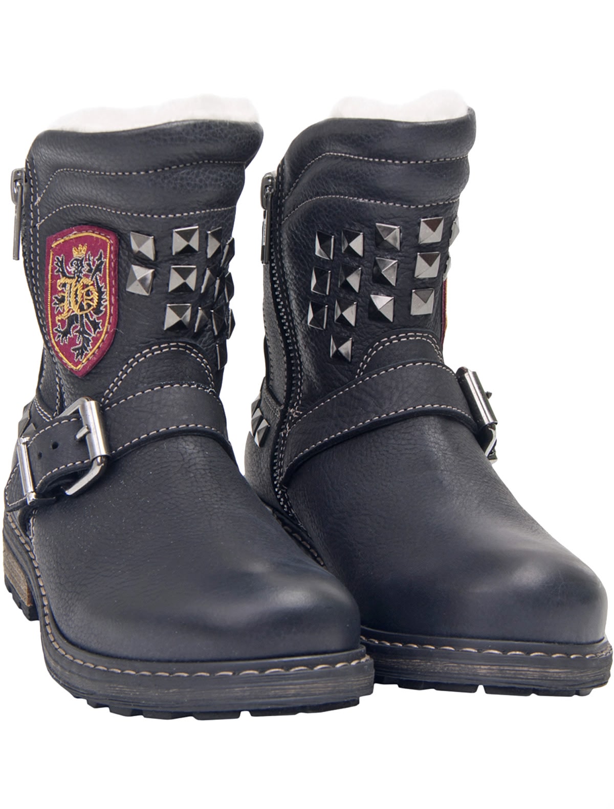 Утепленные Ботинки с декором из заклепок