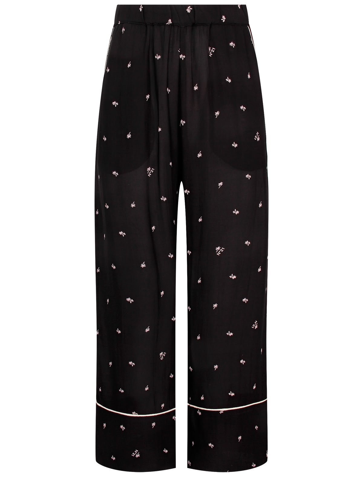 Чёрные брюки с мелким принтом