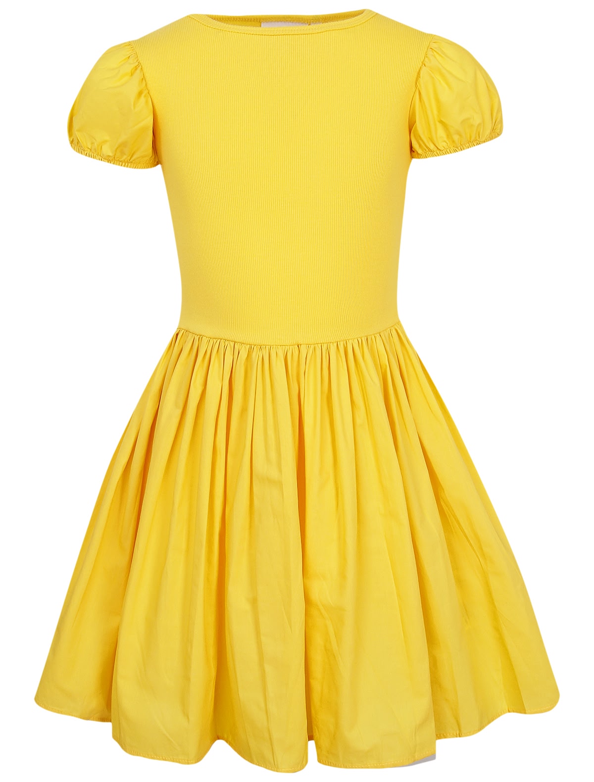 Жёлтое платье с рукавами-фонариками