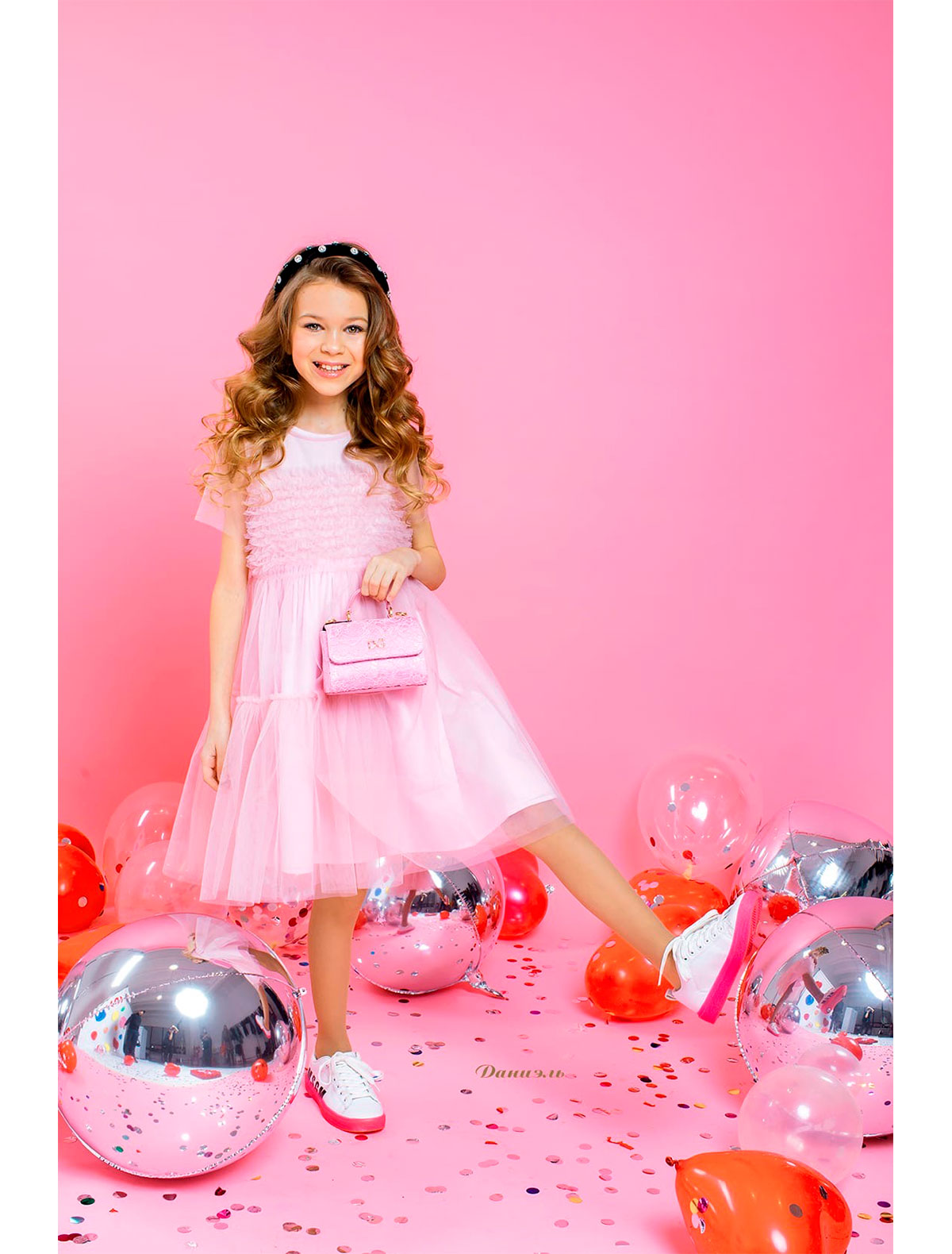 Платье Il Gufo 2278324, цвет розовый, размер 4 1054509172385 - фото 2