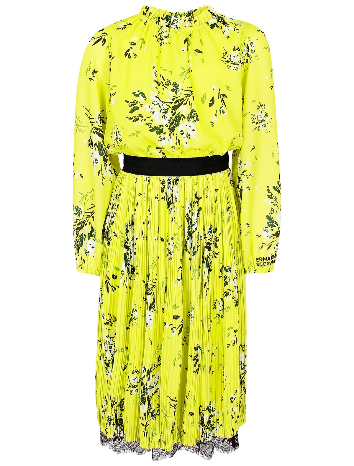 Жёлтое платье с цветочным принтом