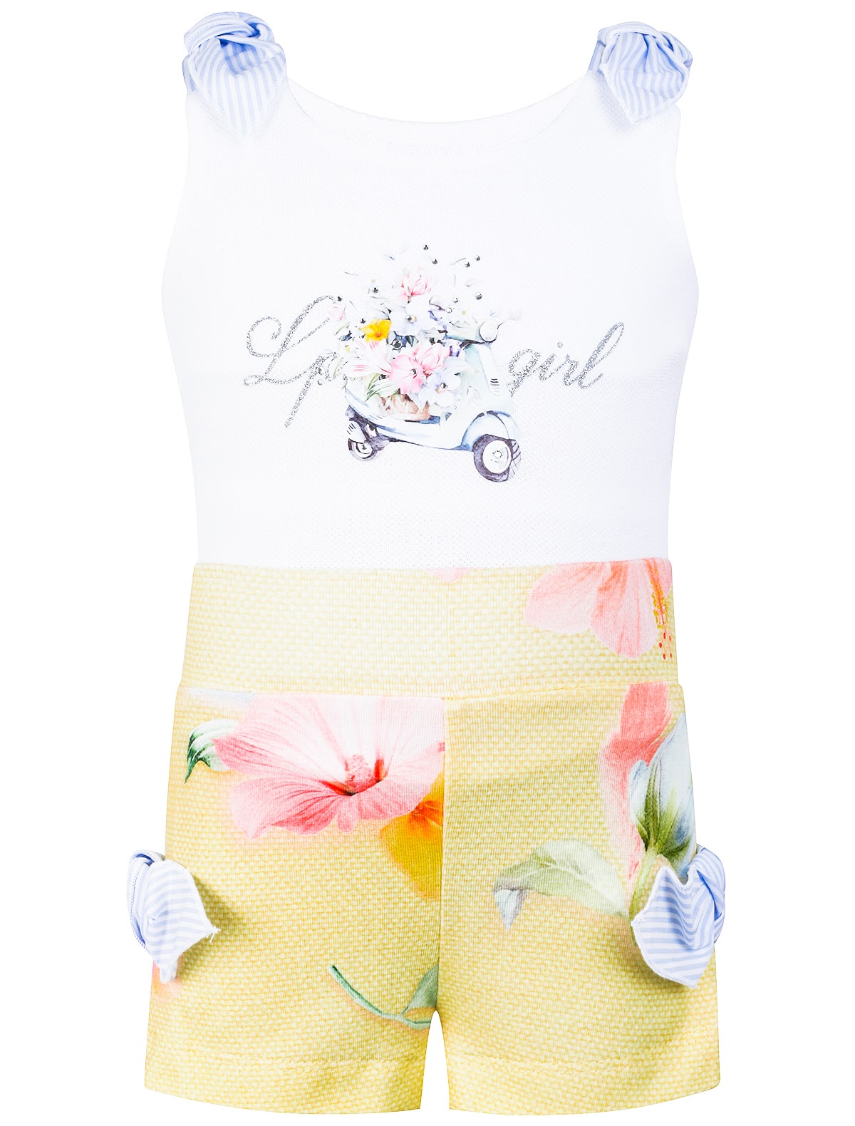 Комплект из топа и шорт с цветочным принтом