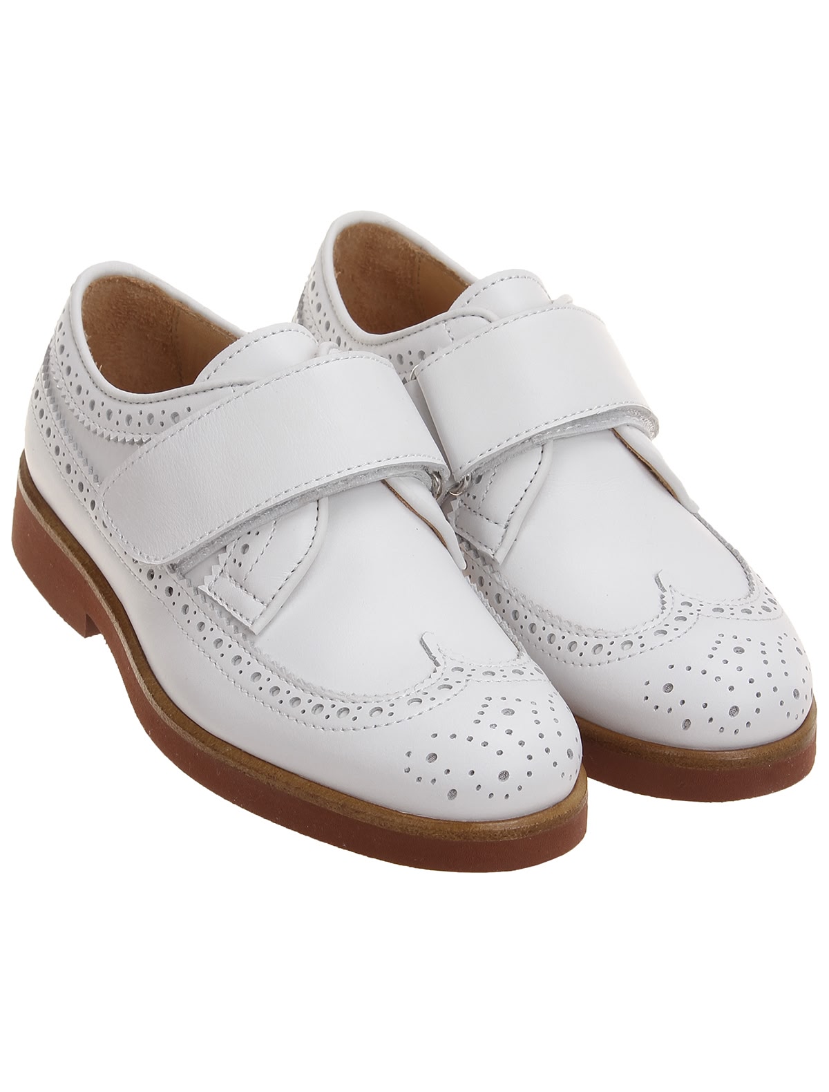 Броги из натуральной кожи на липучке