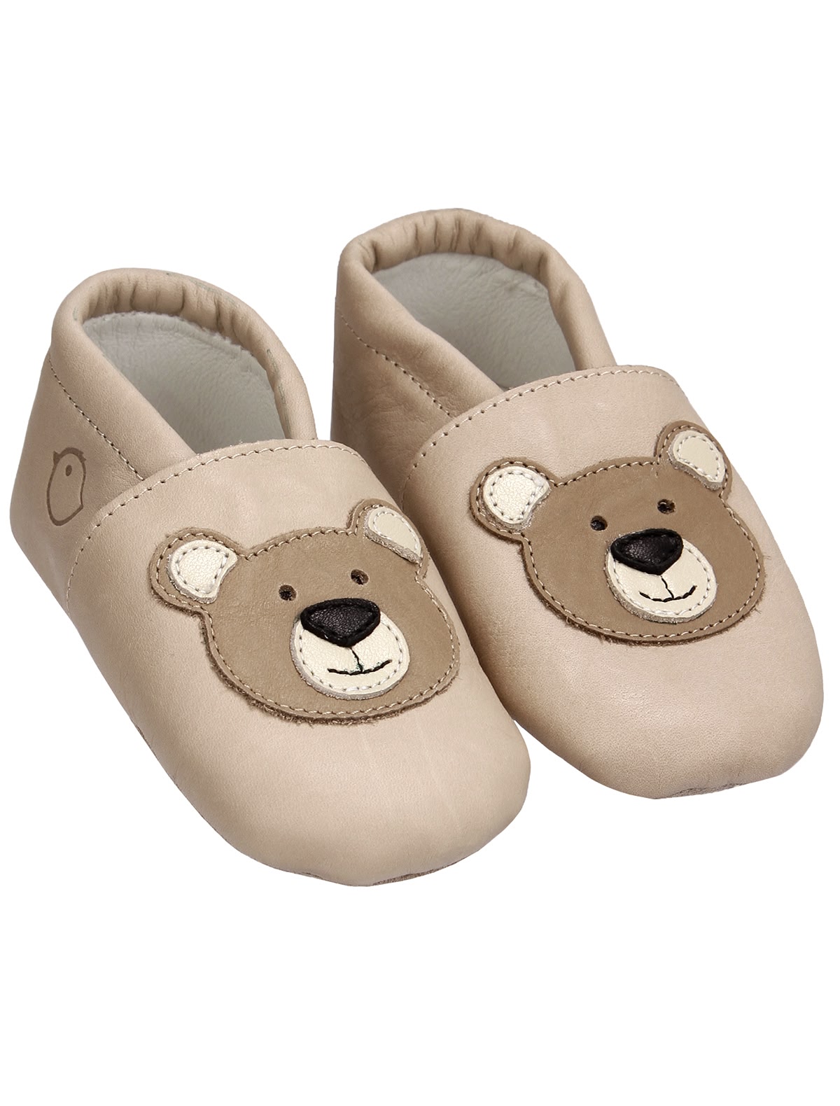 Кожаные пинетки с медвежатами