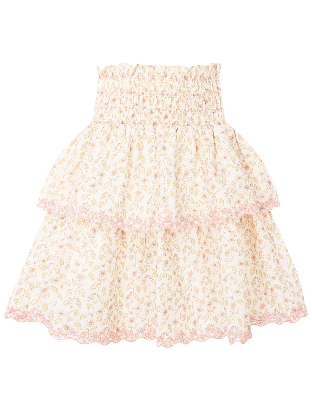 Ярусная юбка с цветочным принтом