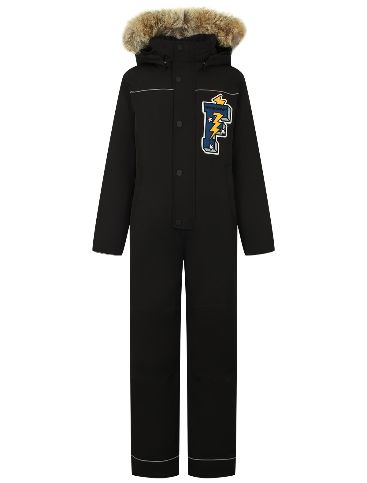Пуховый комбинезон с логотипом черный