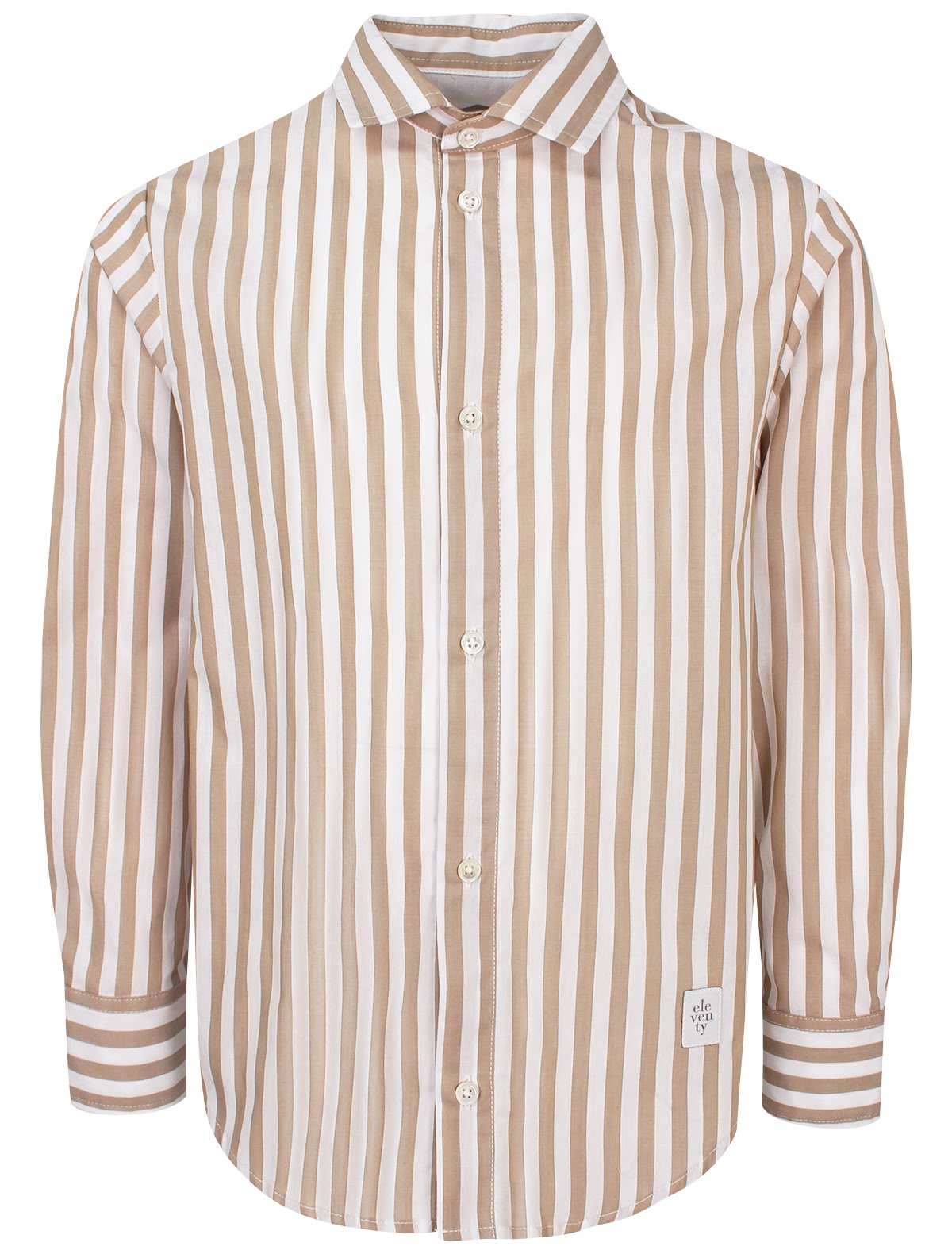 Рубашка в бежевую полоску