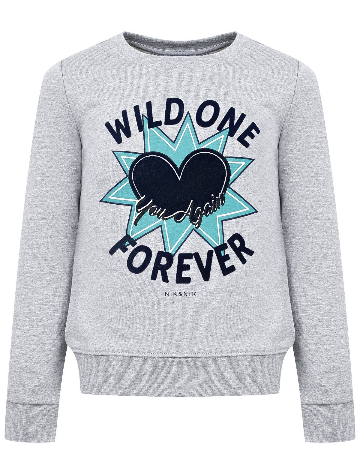 Серый свитшот с принтом "Wild one forever"