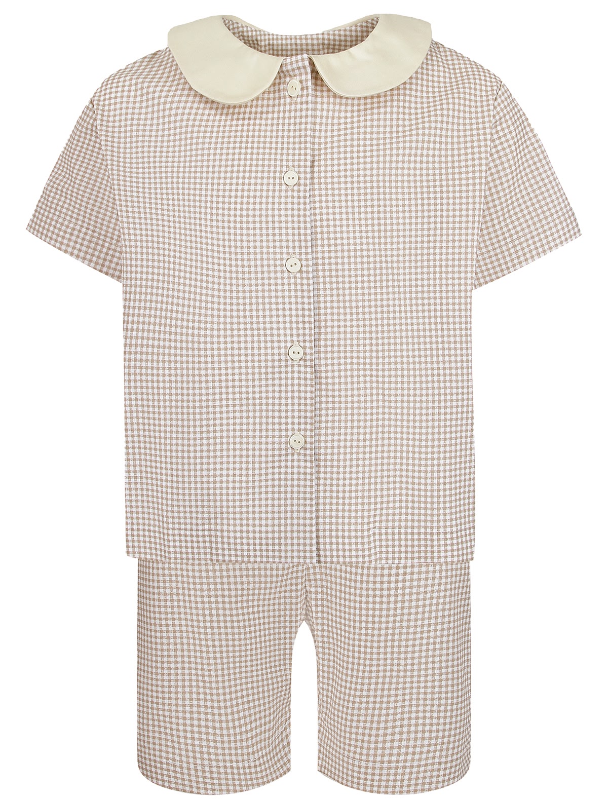 Бежевая пижама в клетку