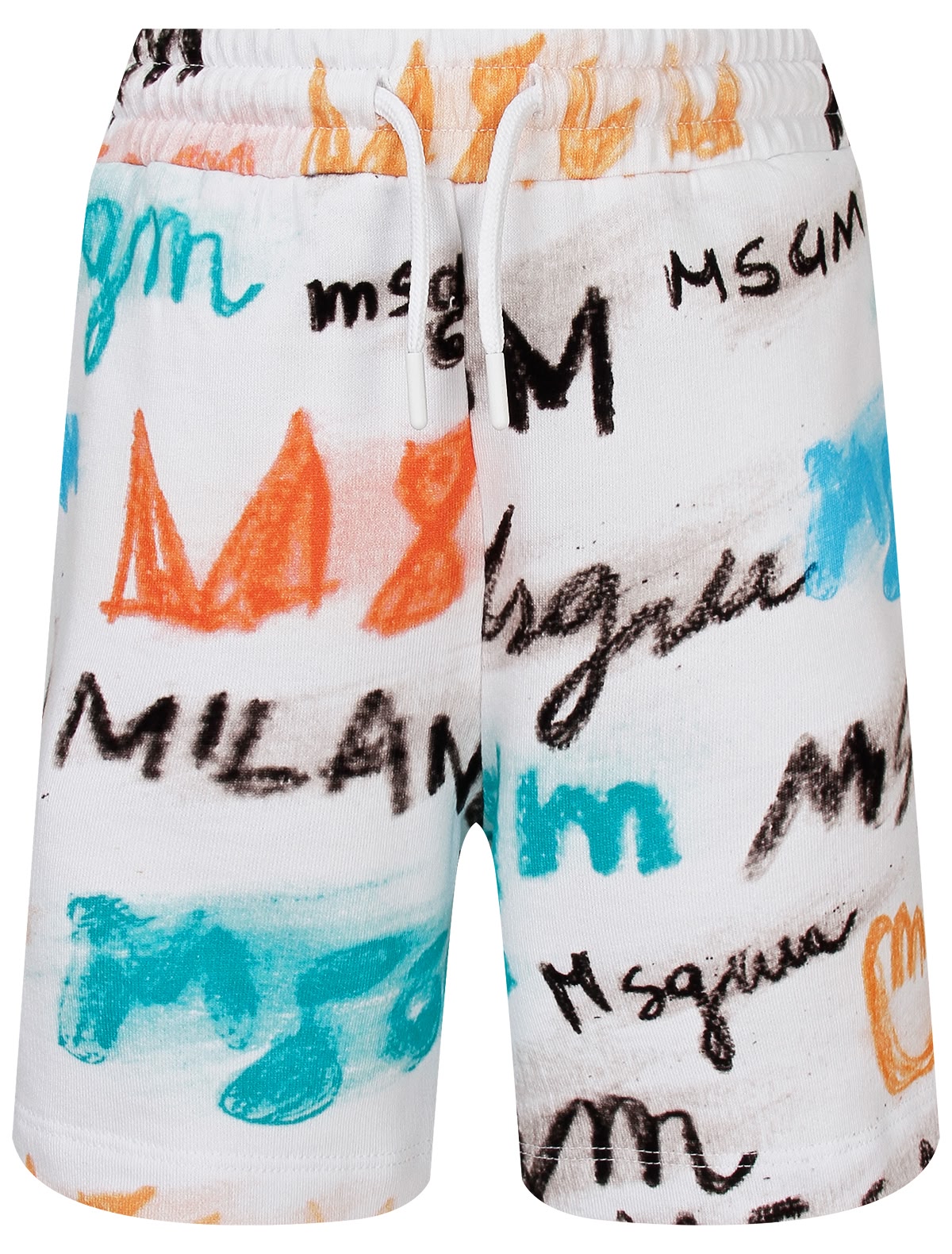 Белые шорты с принтом из логотипов