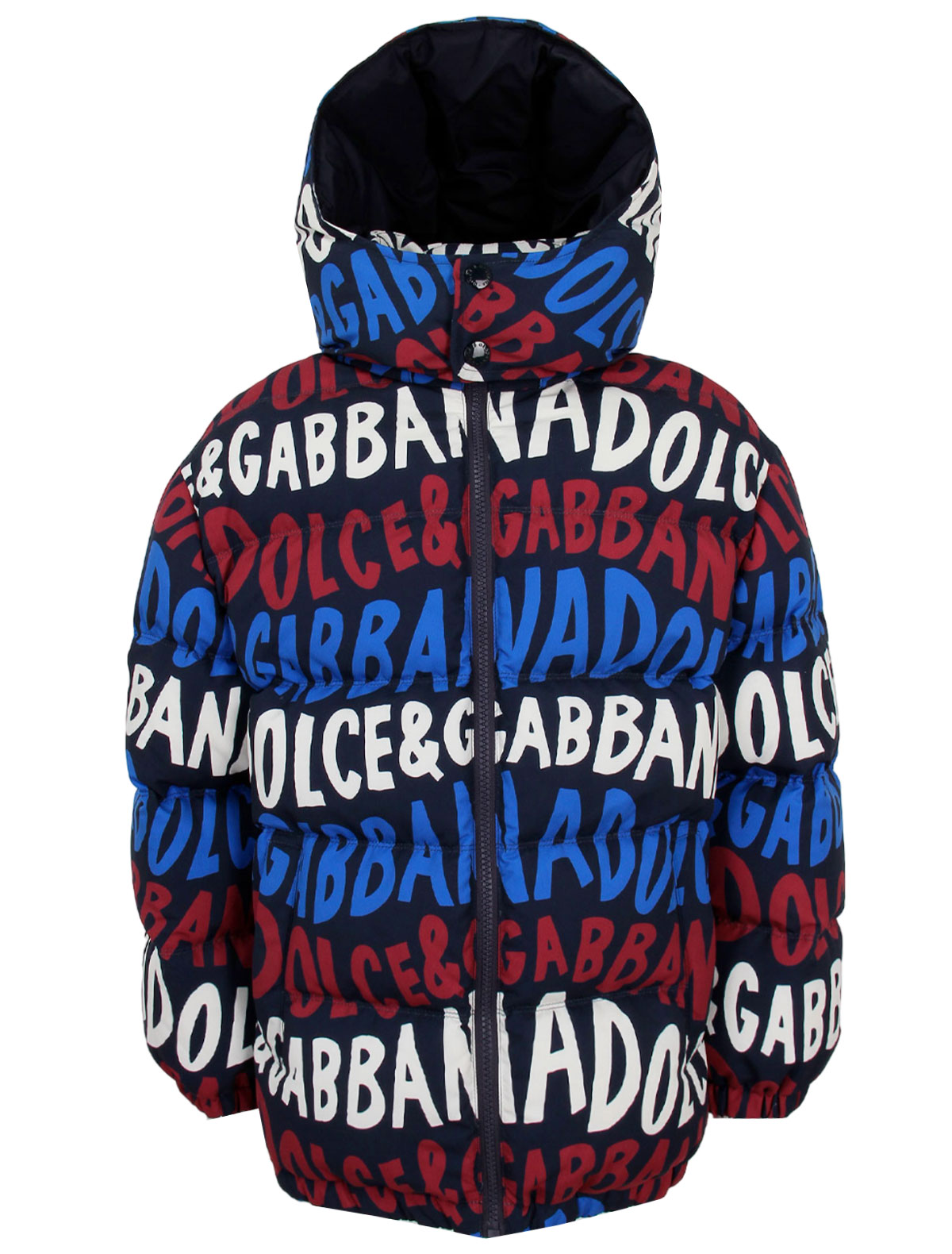 Пуховик с принтами логотипа