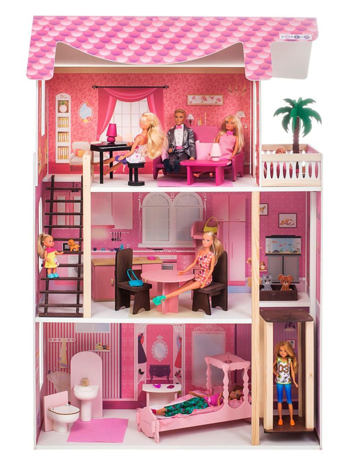 Кукольный дом PAREMO кукольный домик конструктор для девочек с мебелью куклой 2 этажа 4 комнаты 370000009