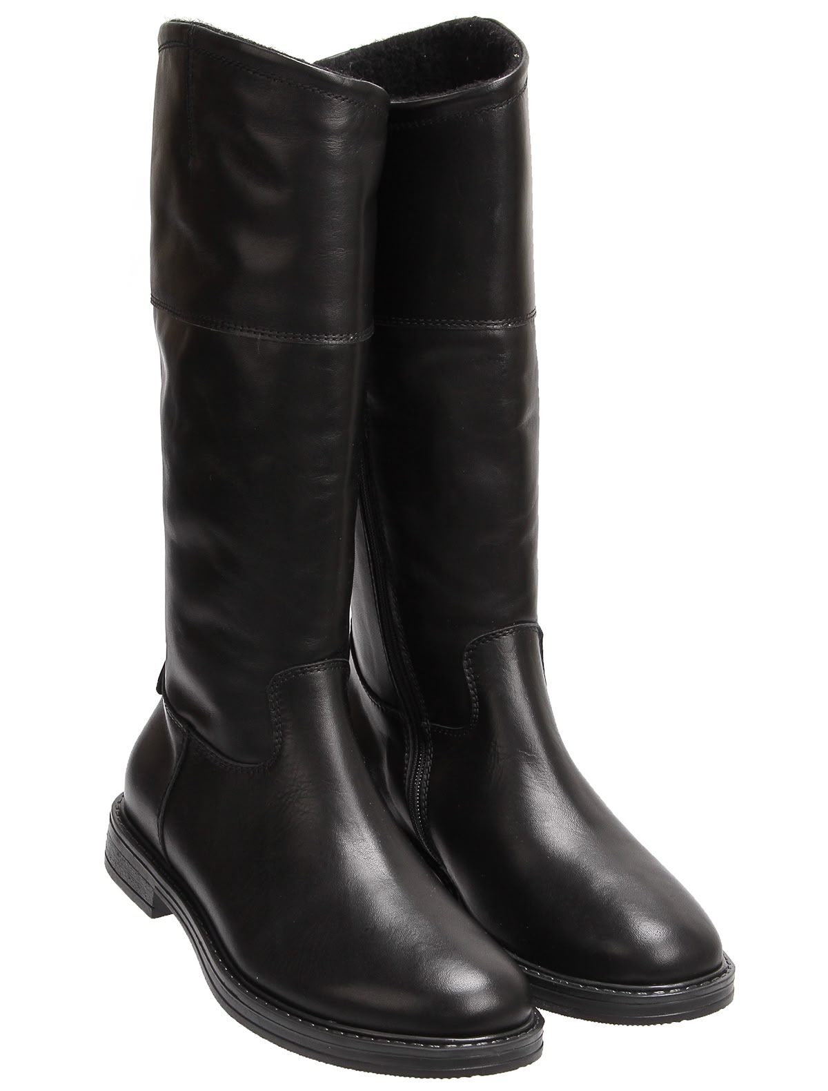 чёрные Сапоги из кожи