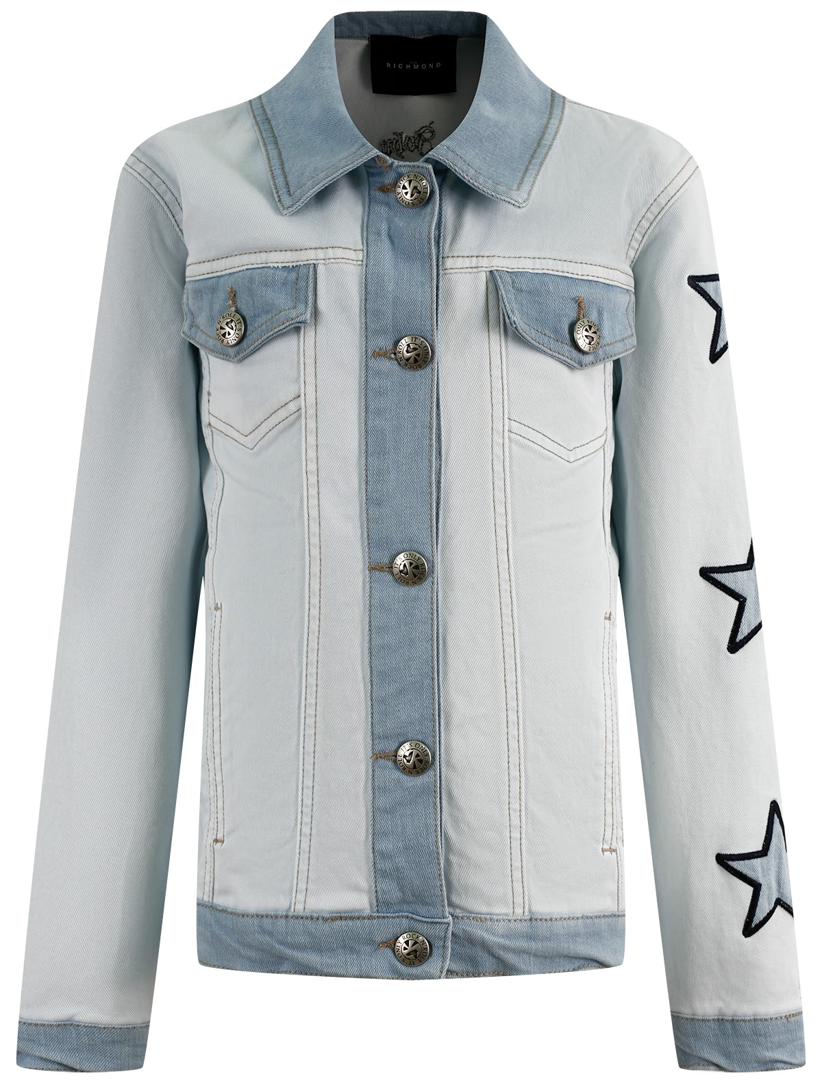 Джинсовая куртка с аппликацией звёзды