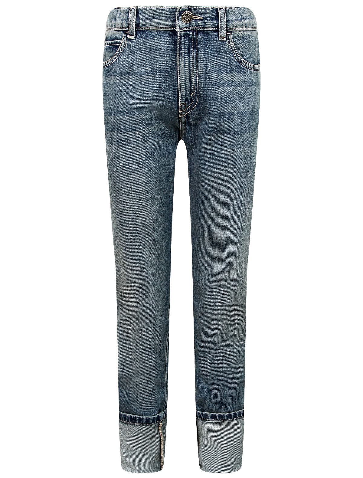 Джинсы прямого кроя с подворотами