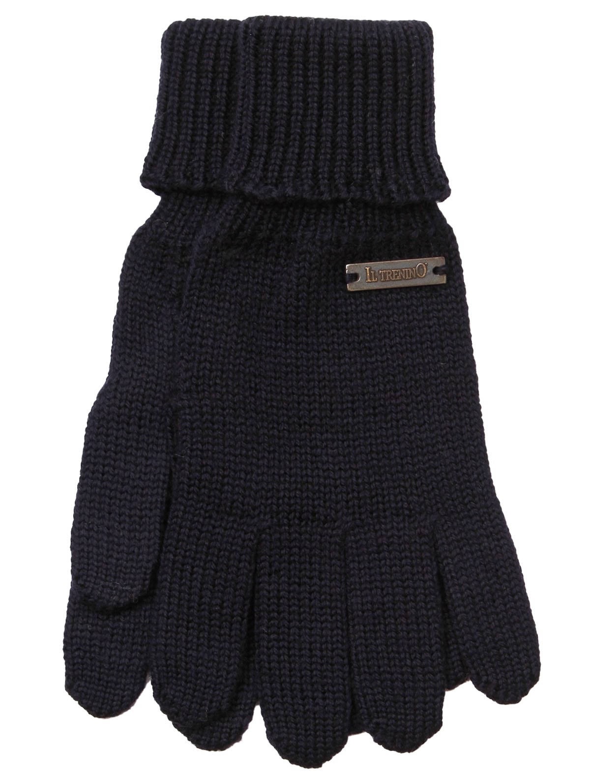 Темно-синие перчатки из шерсти