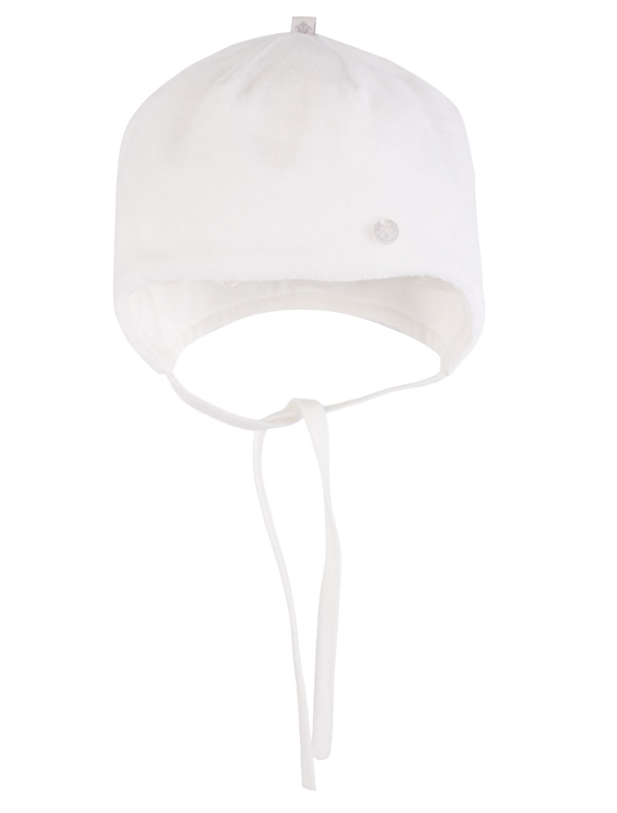 Белая шапка на завязках