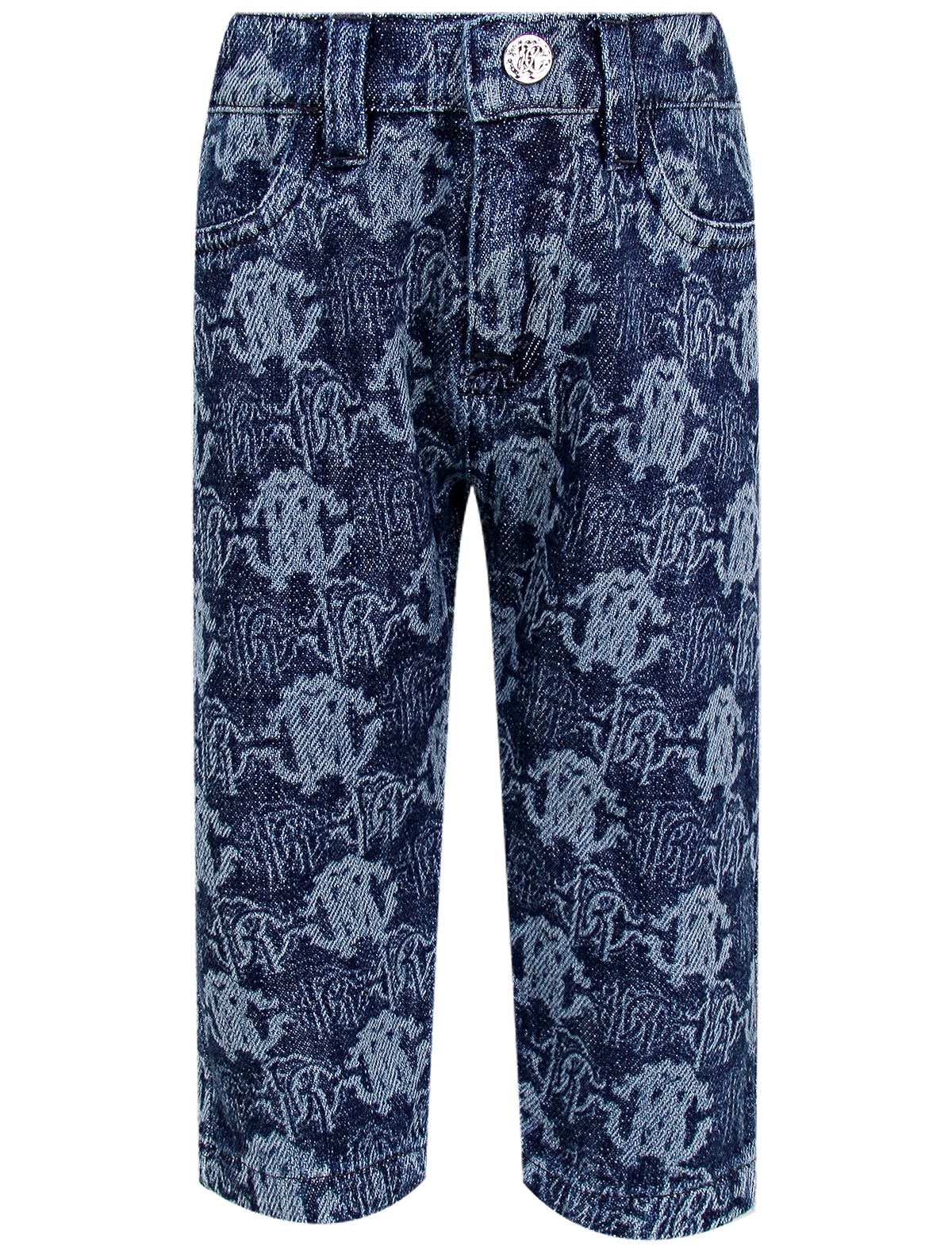 Синие джинсы с принтом