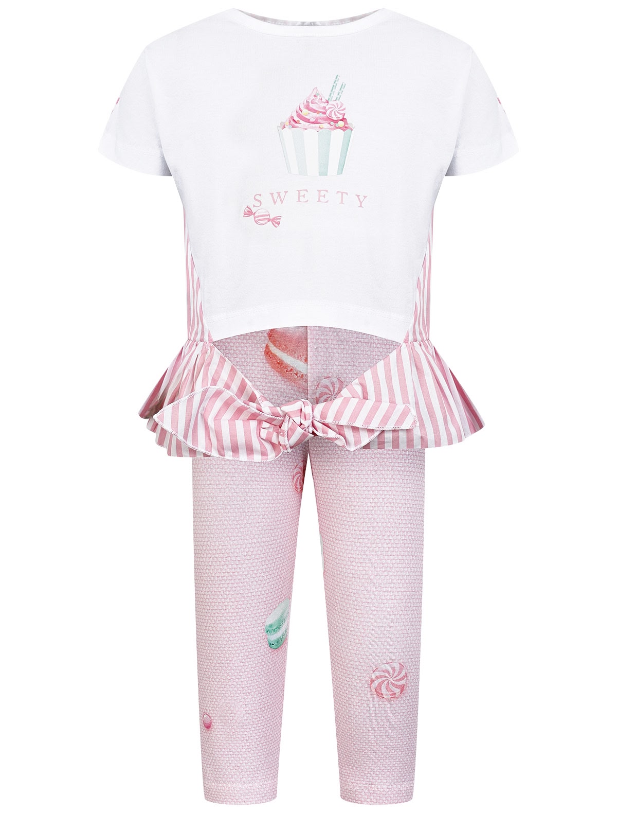 Комплект из леггинсов и футболки с бантом