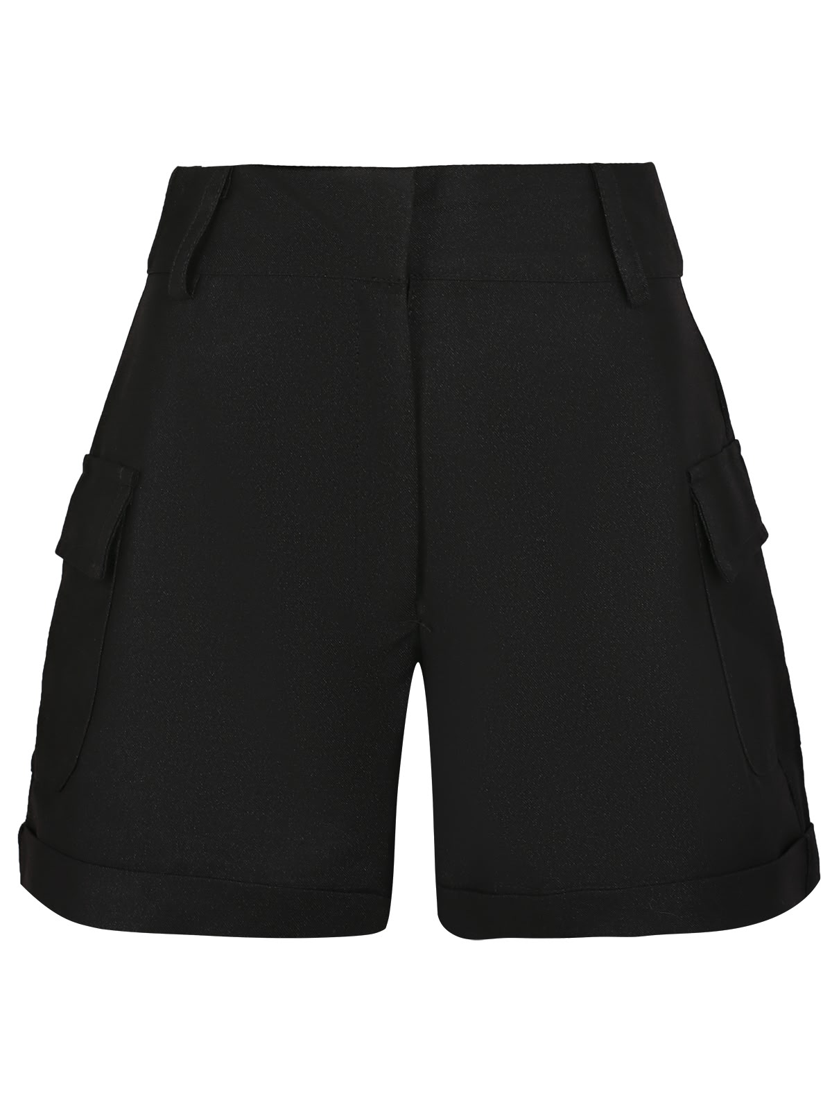 Черные шорты с накладными карманами