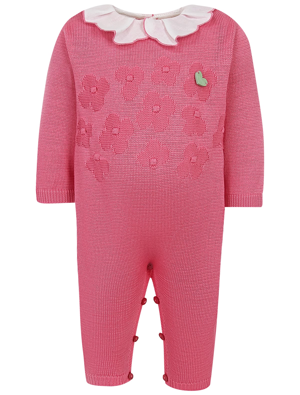 Розовый комбинезон с воротничком