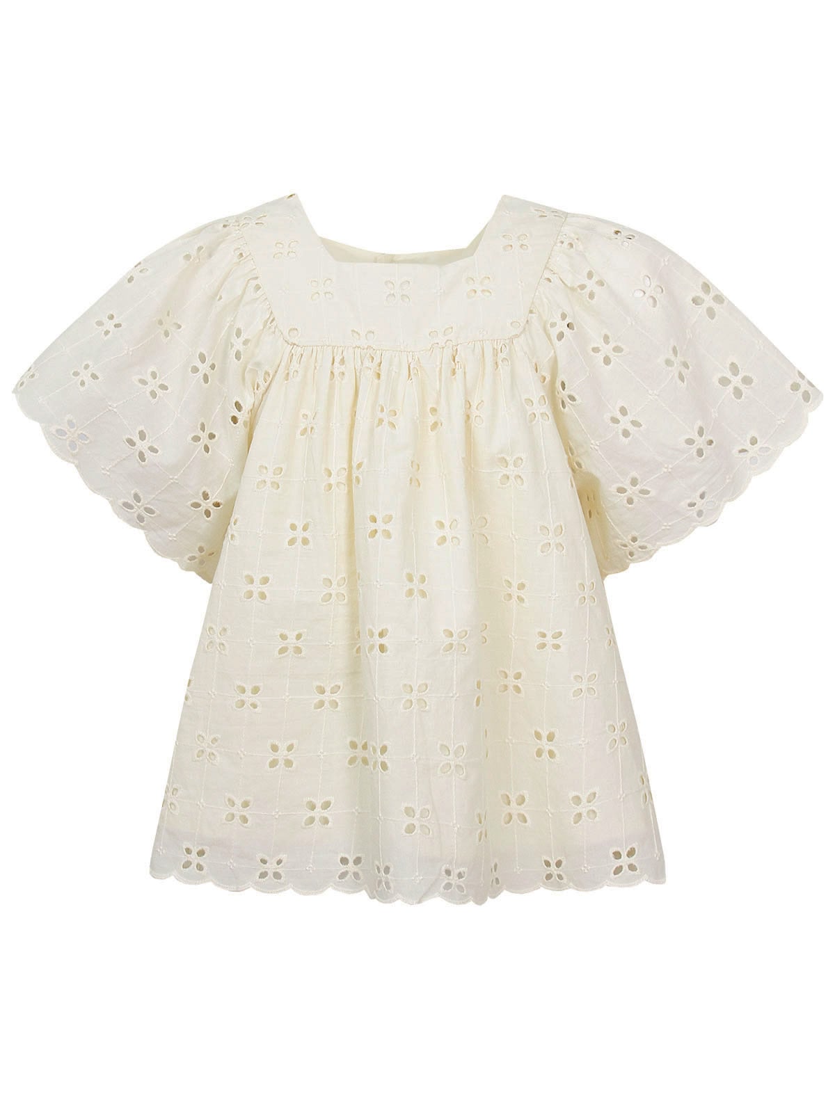 Кремовая блуза с вышивкой ришелье