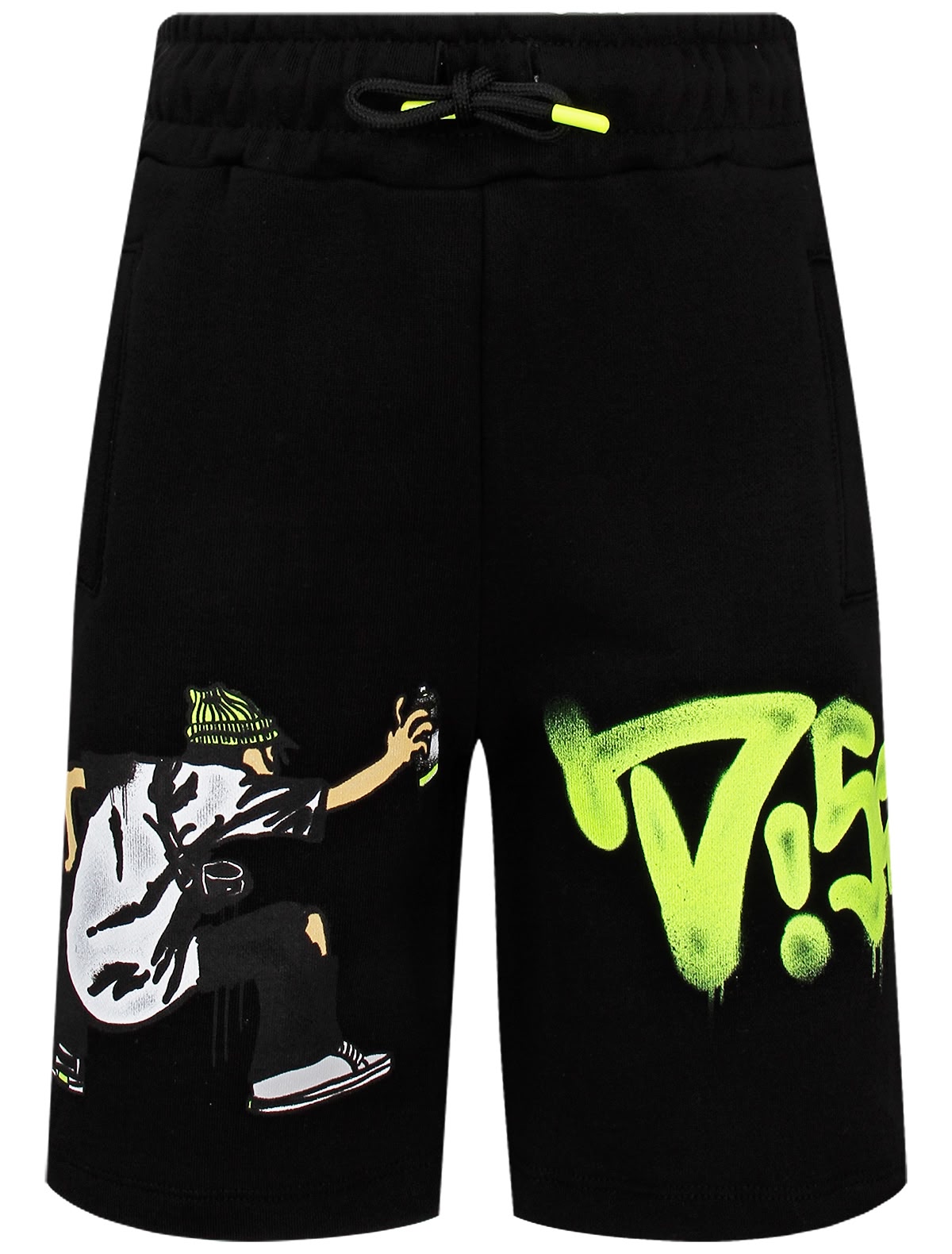 Чёрные шорты с принтом и логотипом