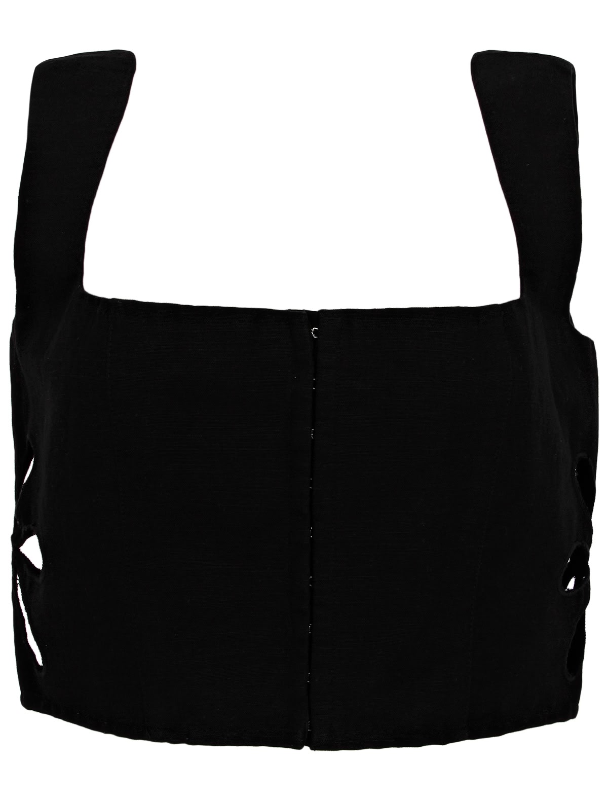 Чёрный льняной топ