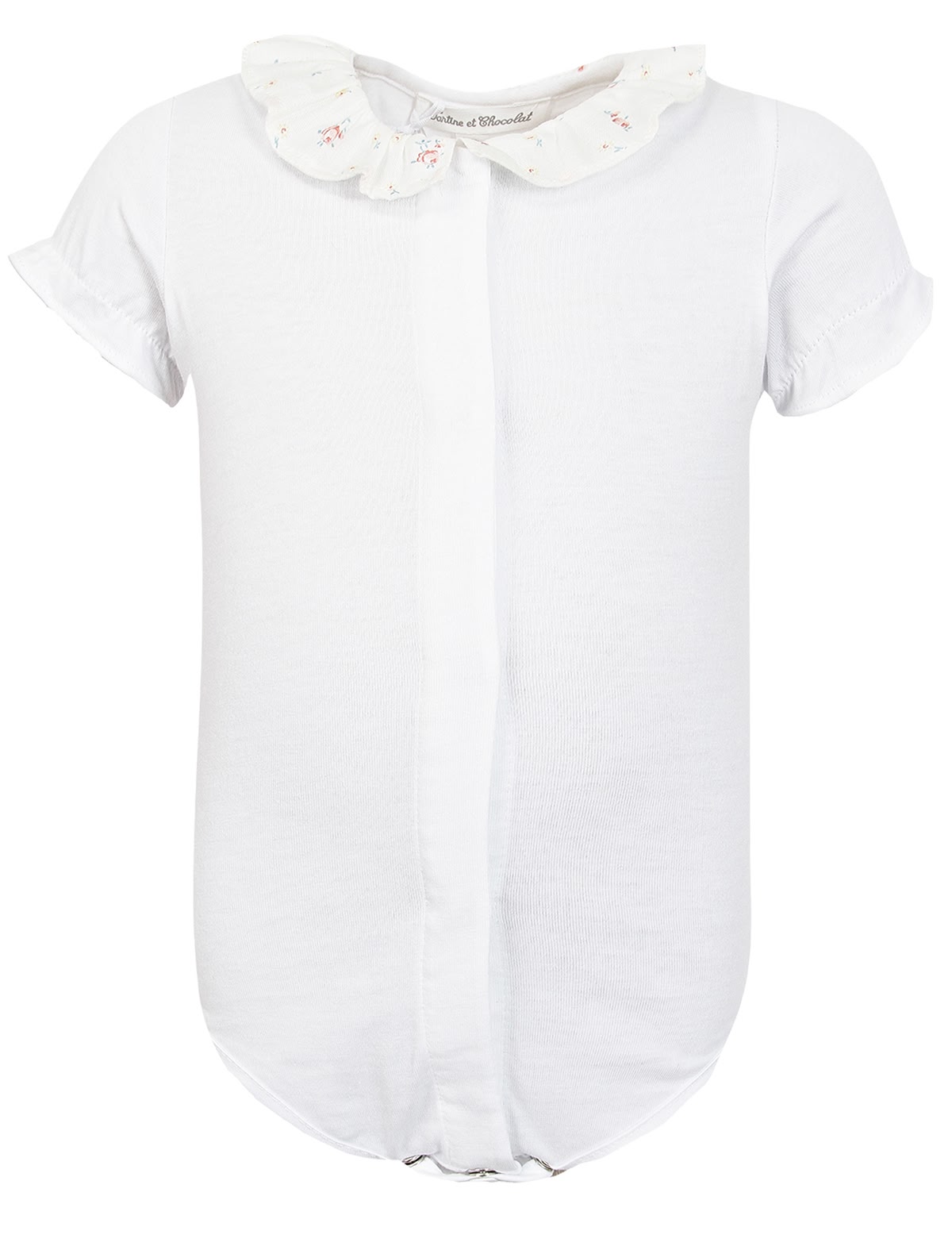 Боди с цветочным принтом на воротнике