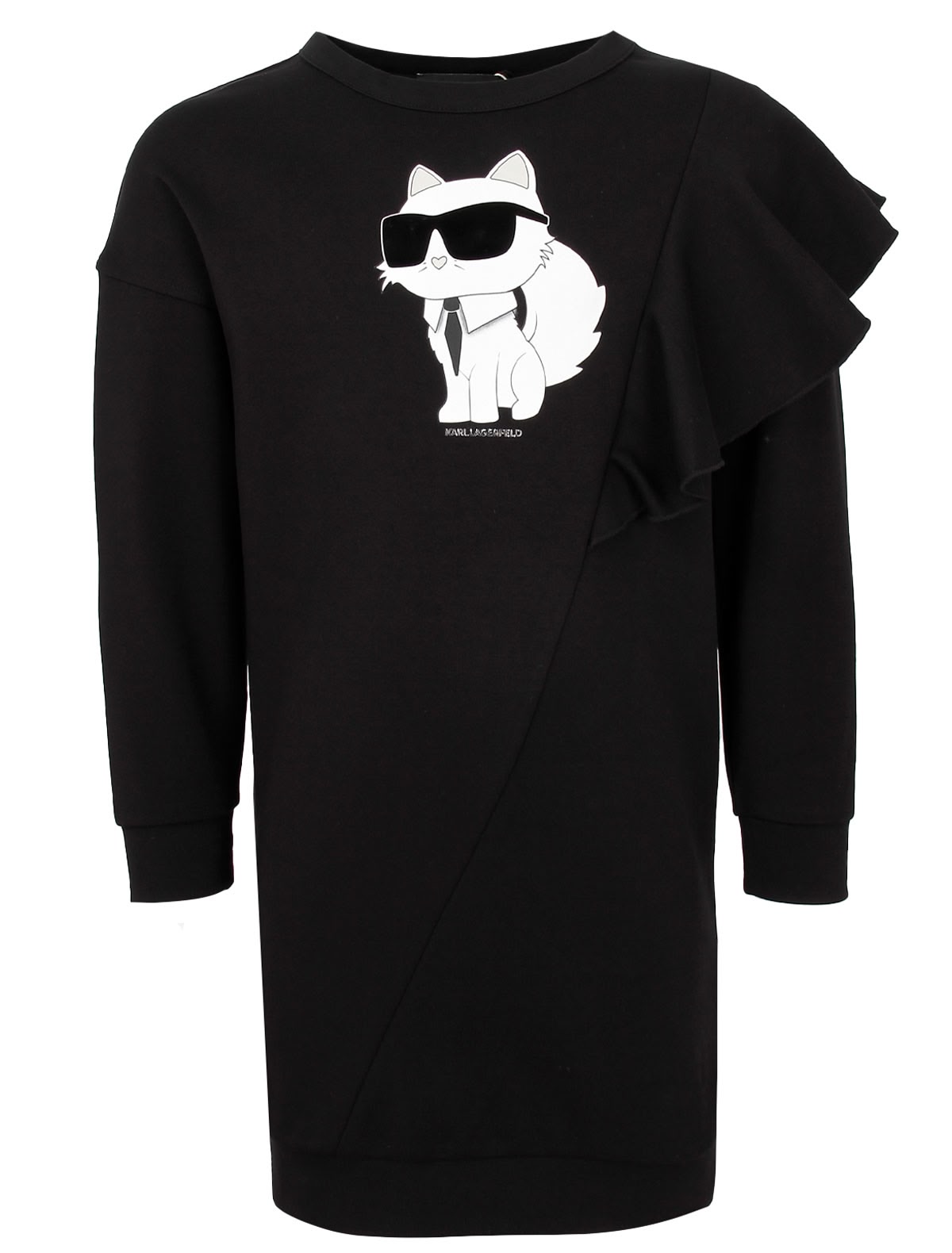 Платье с принтом шупетт и широкой оборкой