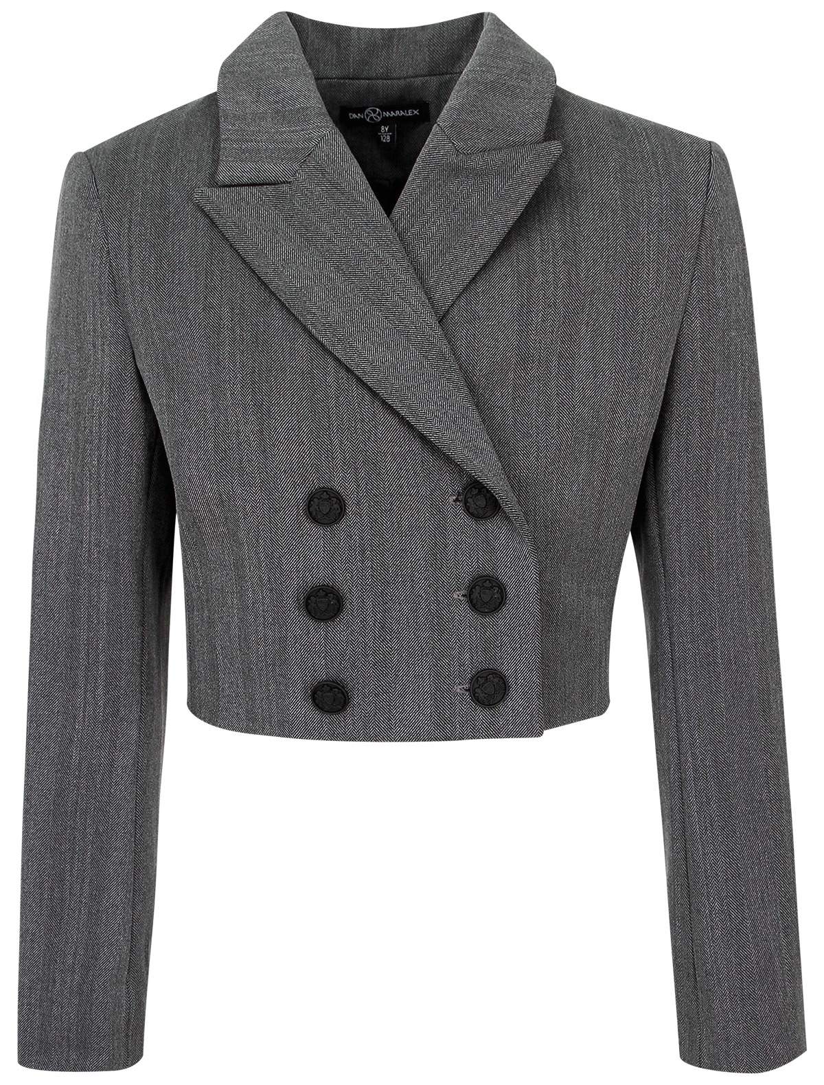 Серый двубортный жакет